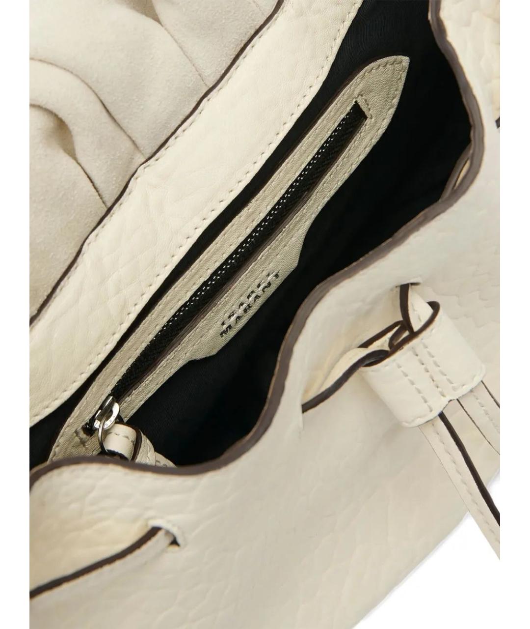 ISABEL MARANT Белая кожаная сумка с короткими ручками, фото 5