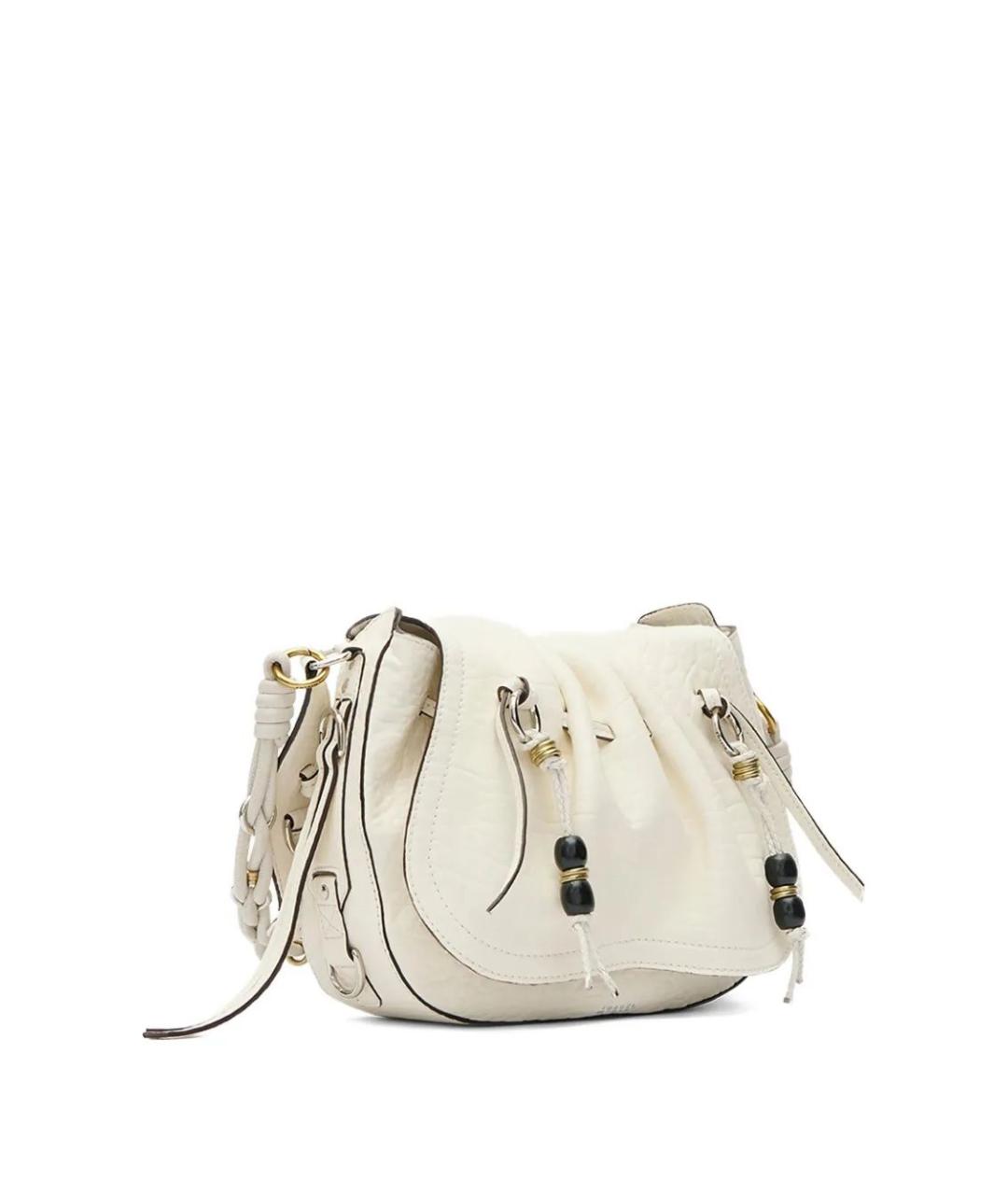ISABEL MARANT Белая кожаная сумка с короткими ручками, фото 4