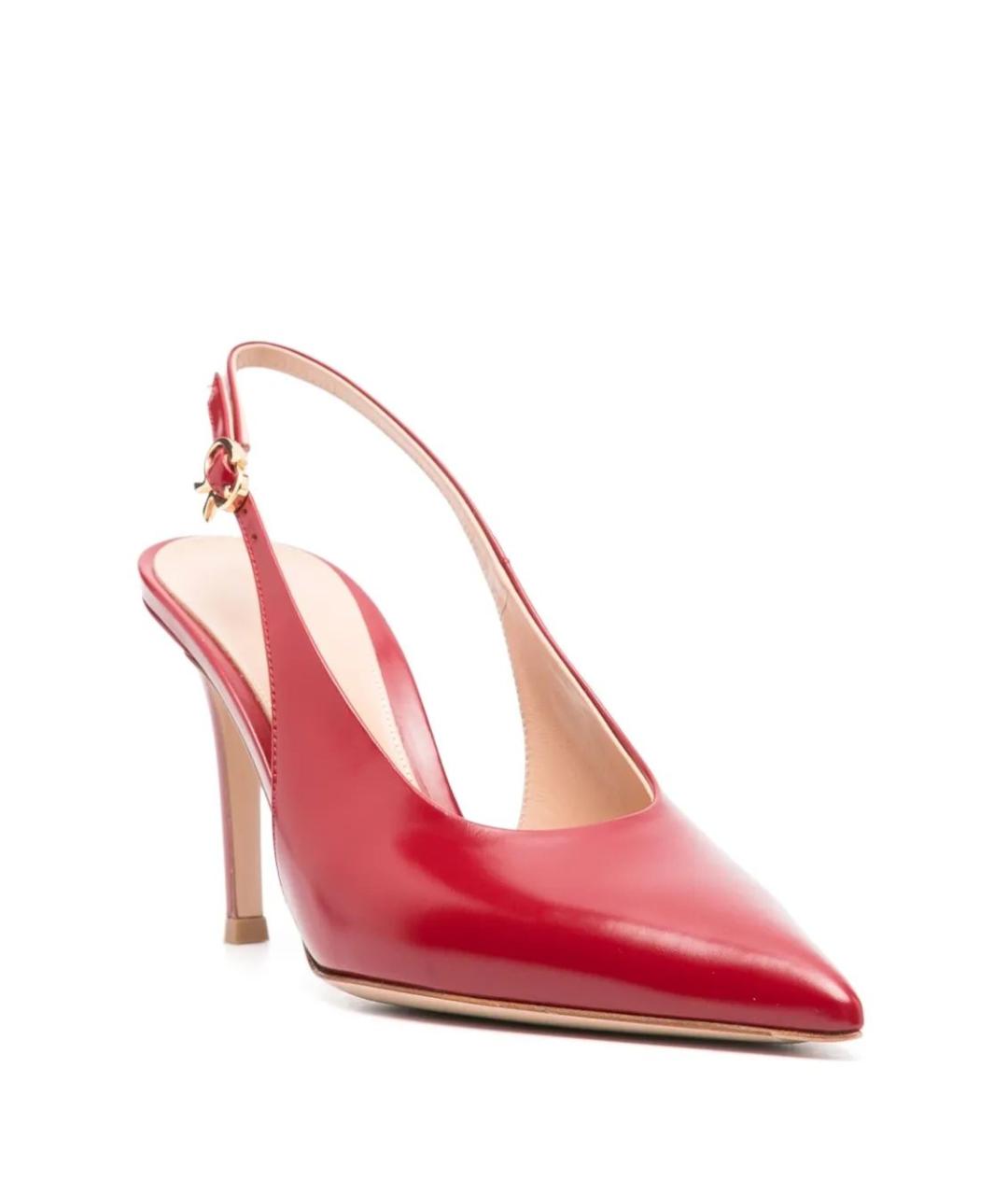 GIANVITO ROSSI Красные кожаные туфли, фото 2