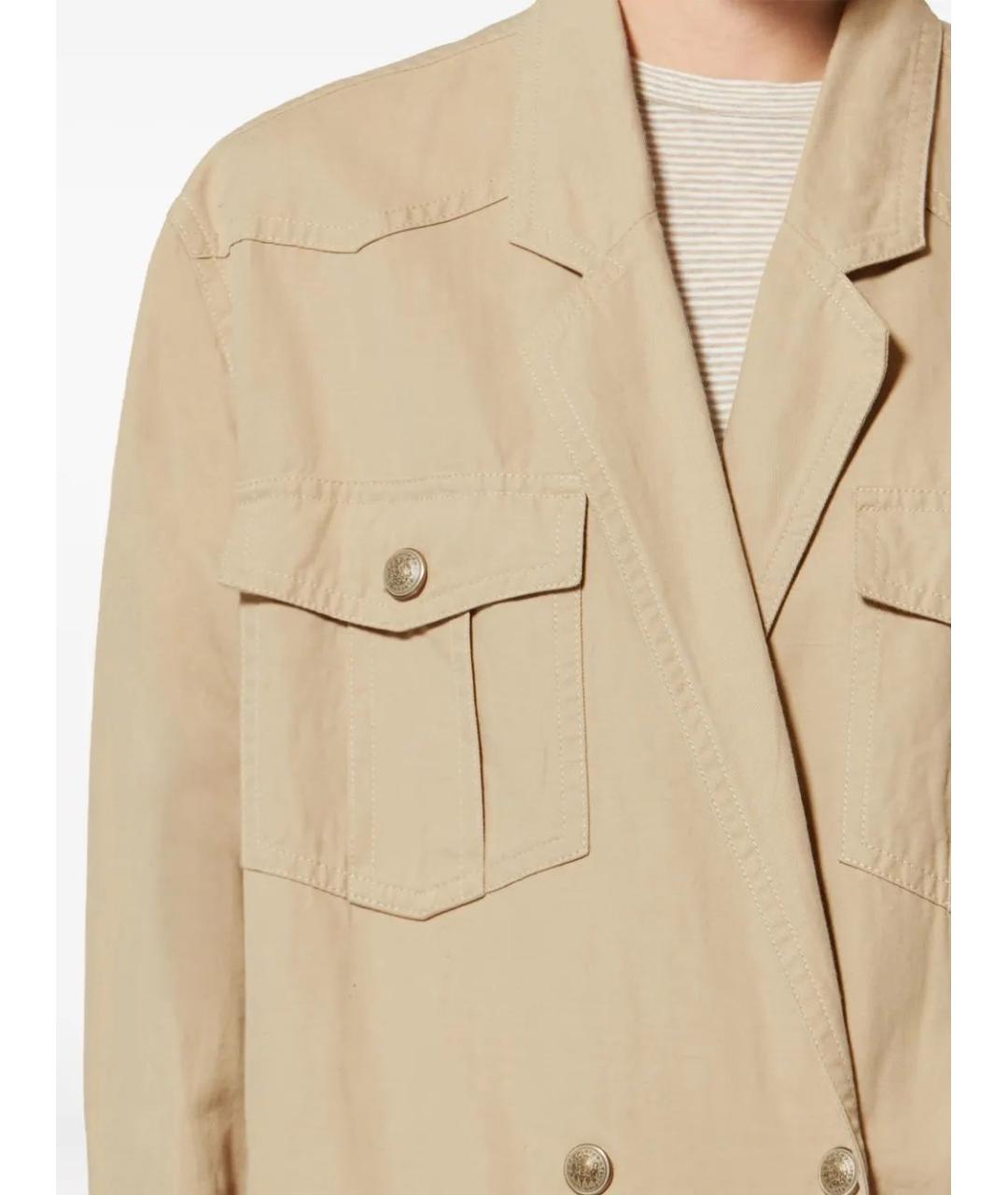 ISABEL MARANT Бежевая хлопковая куртка, фото 5