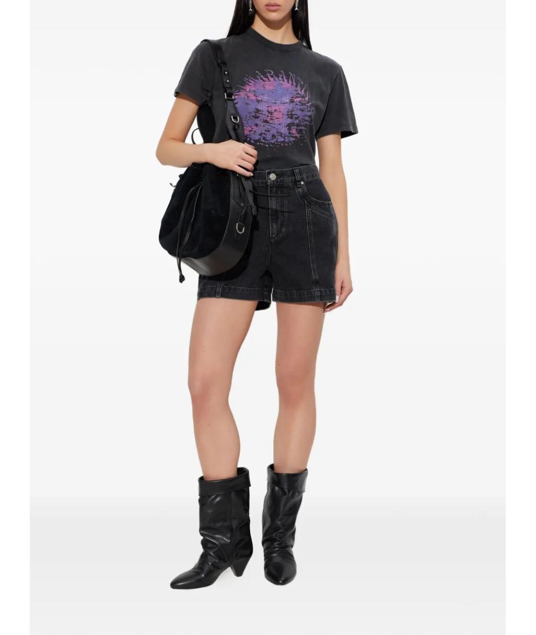 ISABEL MARANT Черные хлопковые шорты, фото 2