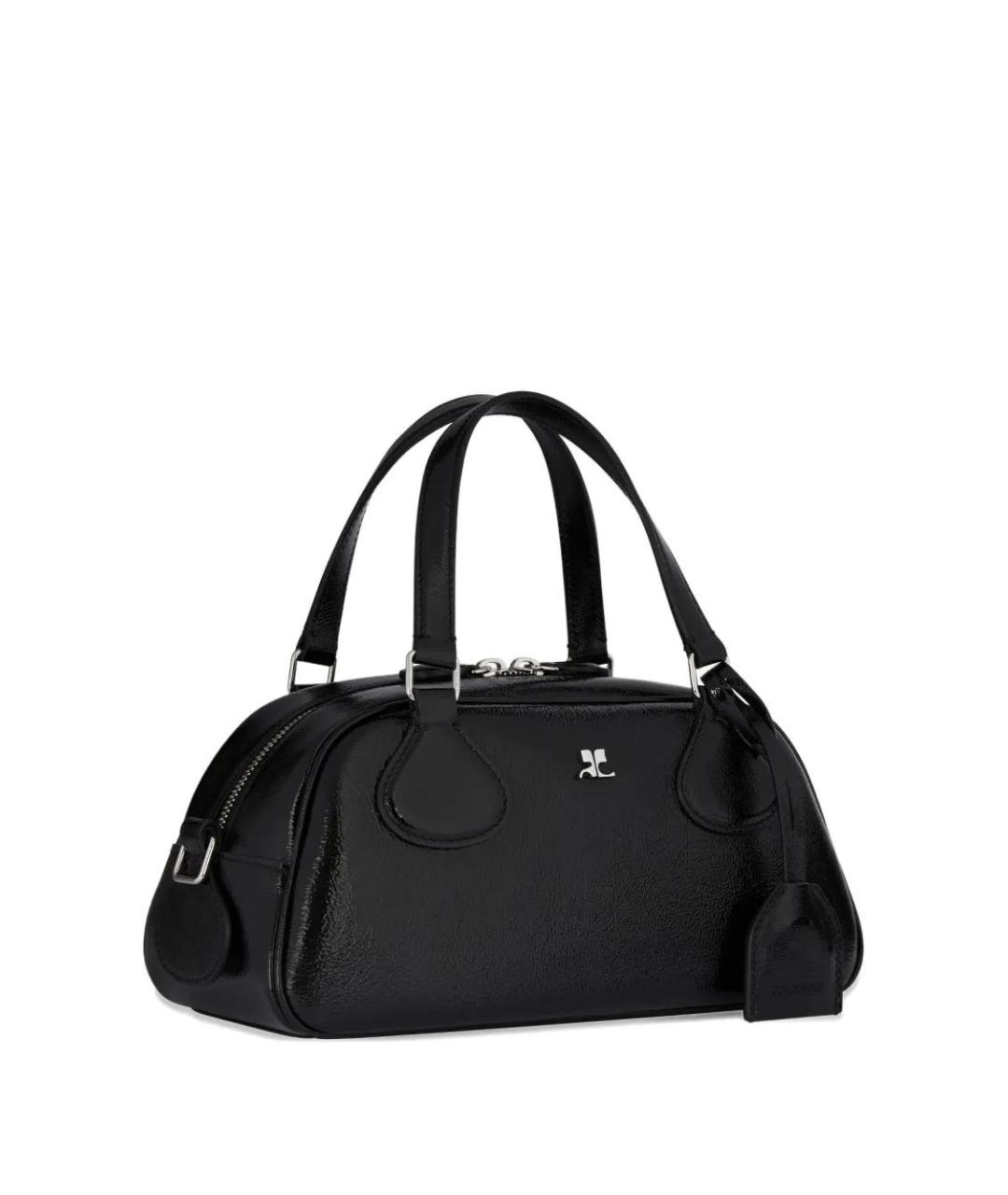 COURREGES Черная кожаная сумка через плечо, фото 4