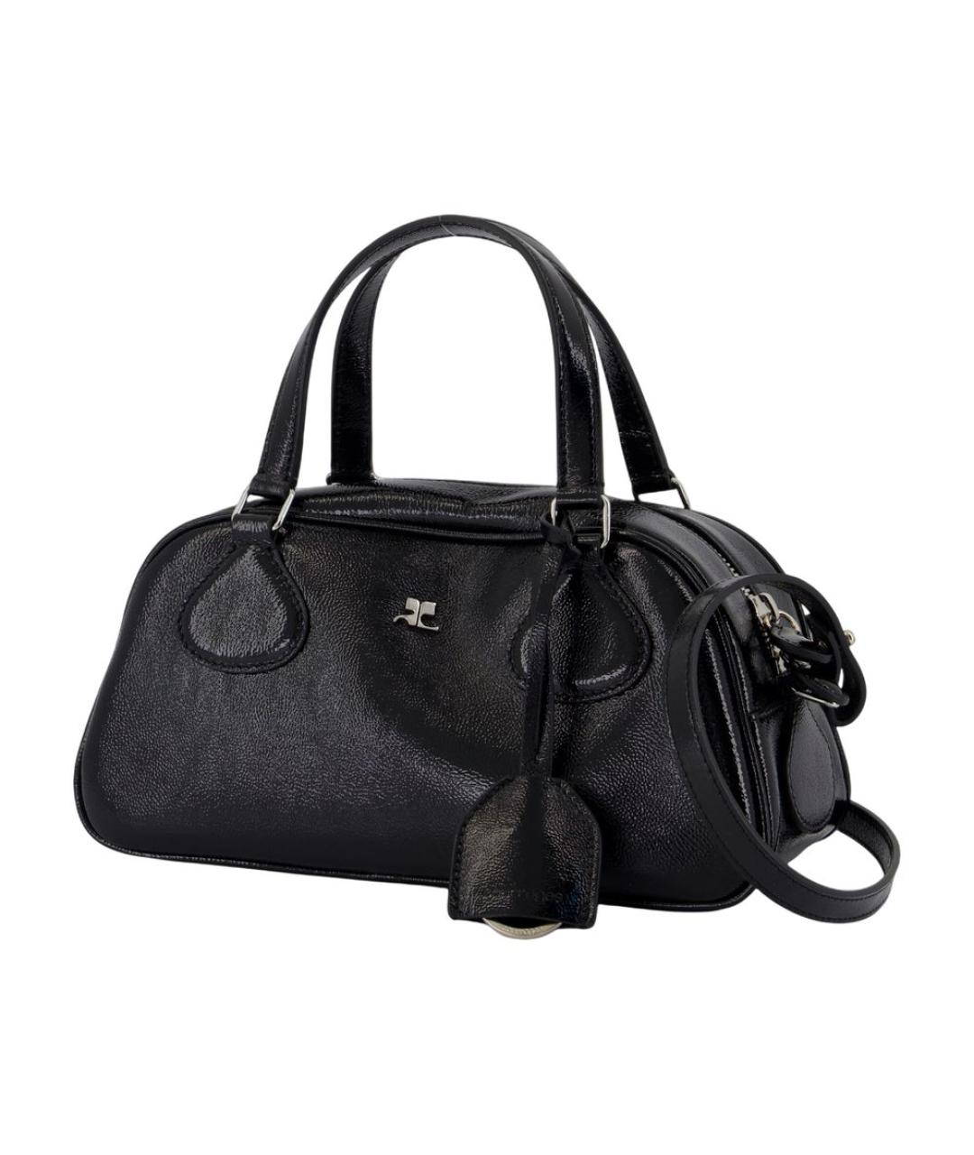 COURREGES Черная кожаная сумка через плечо, фото 2