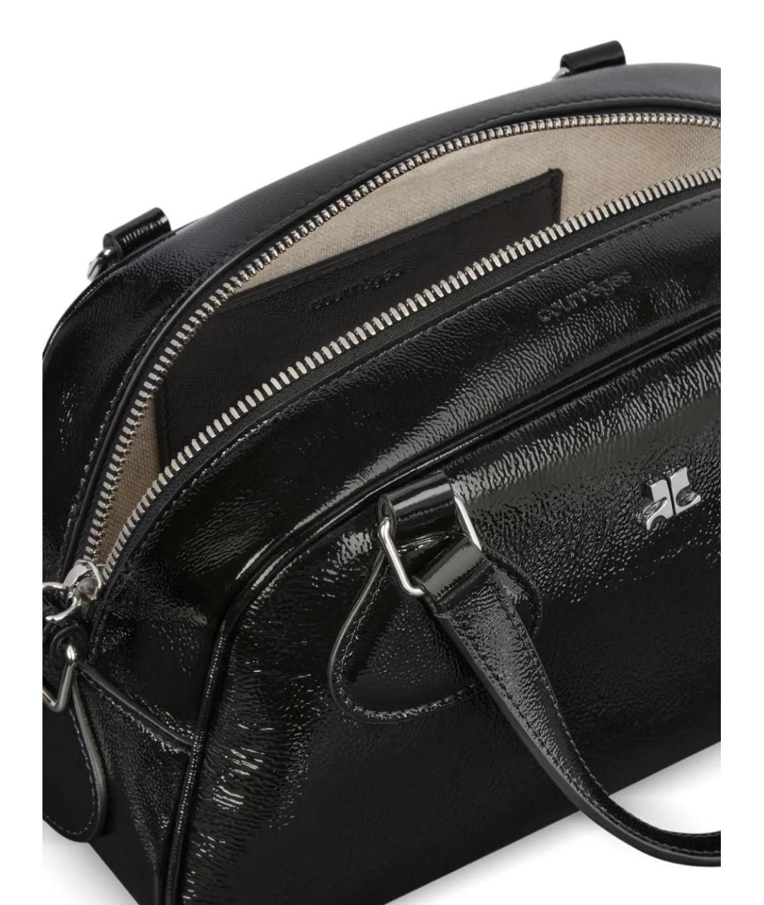 COURREGES Черная кожаная сумка через плечо, фото 5
