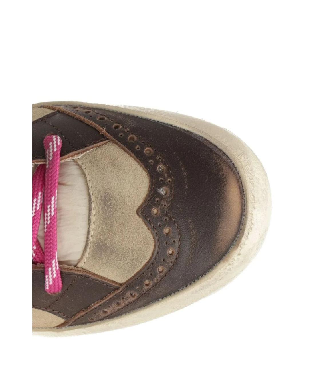 GOLDEN GOOSE DELUXE BRAND Коричневые кожаные кеды, фото 5