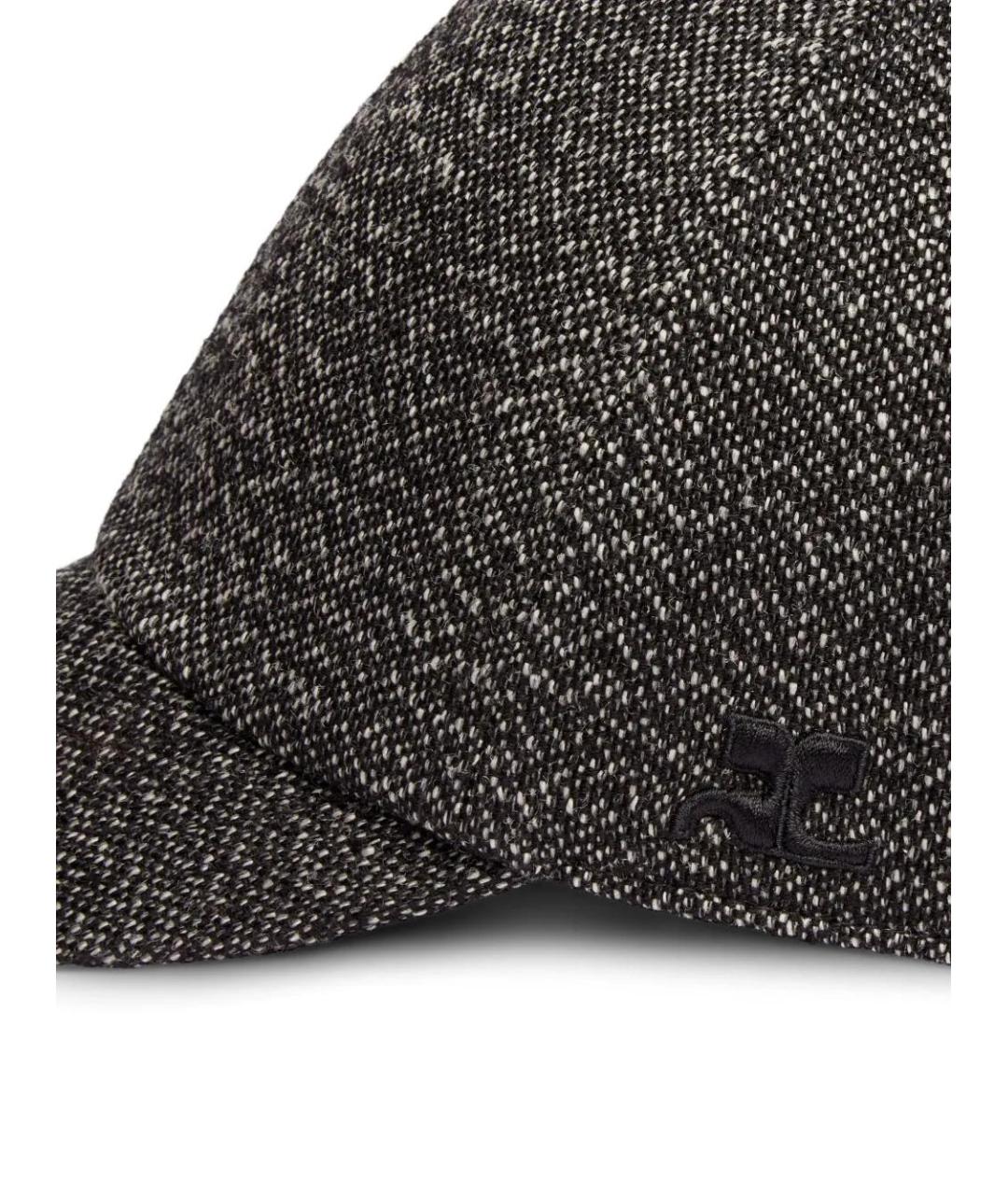 COURREGES Черная шерстяная кепка, фото 3