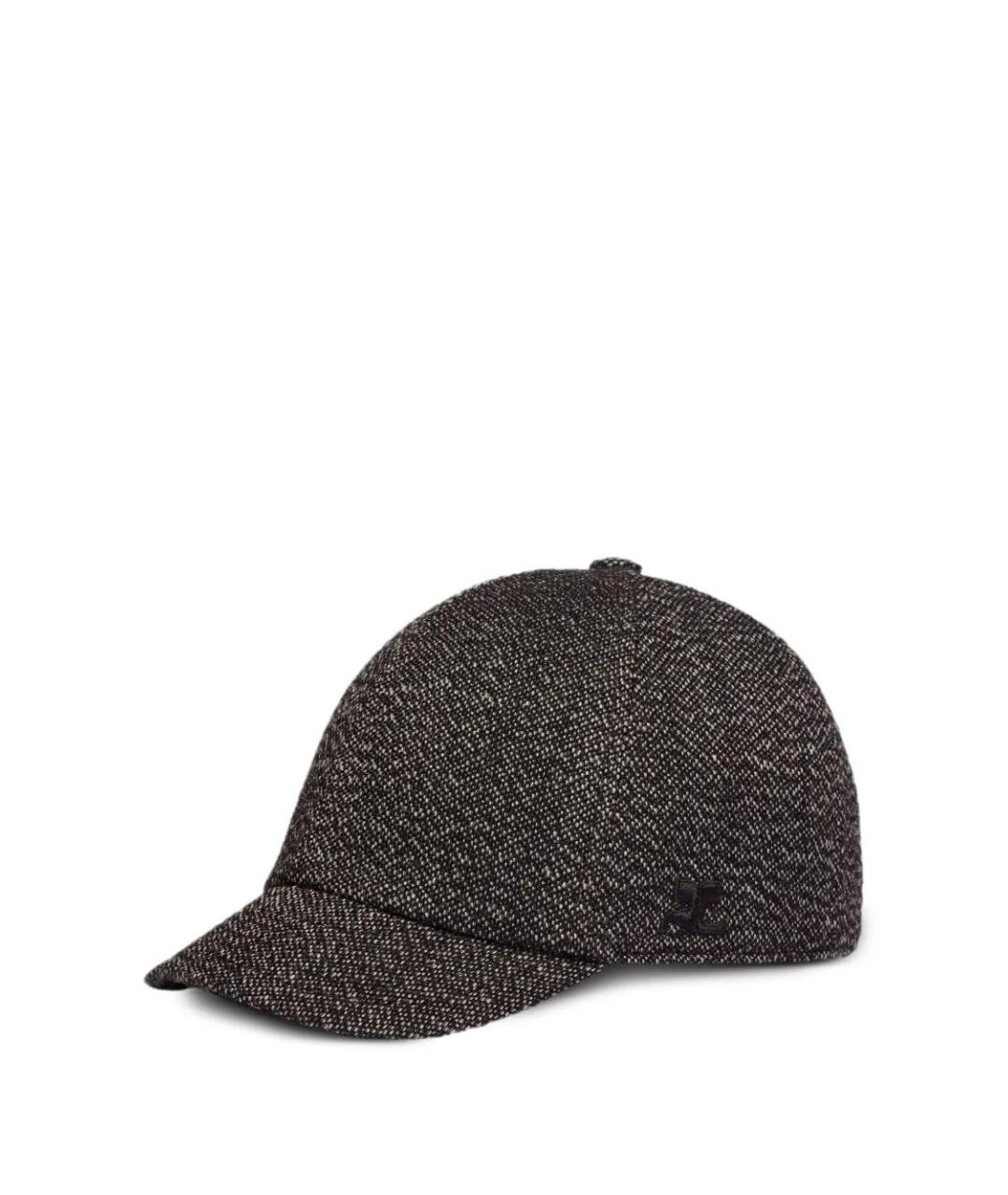 COURREGES Черная шерстяная кепка, фото 1