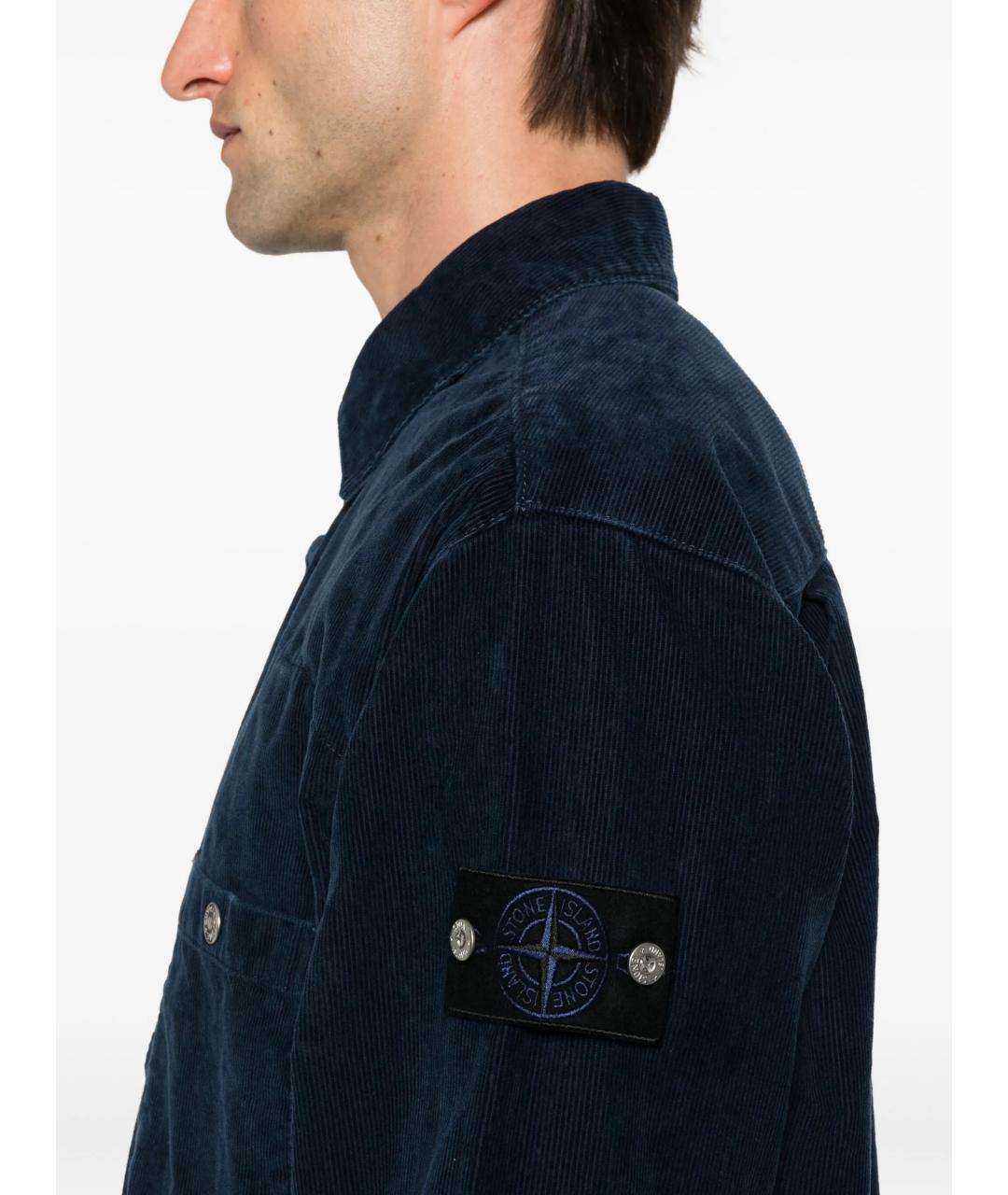STONE ISLAND Синяя кэжуал рубашка, фото 5