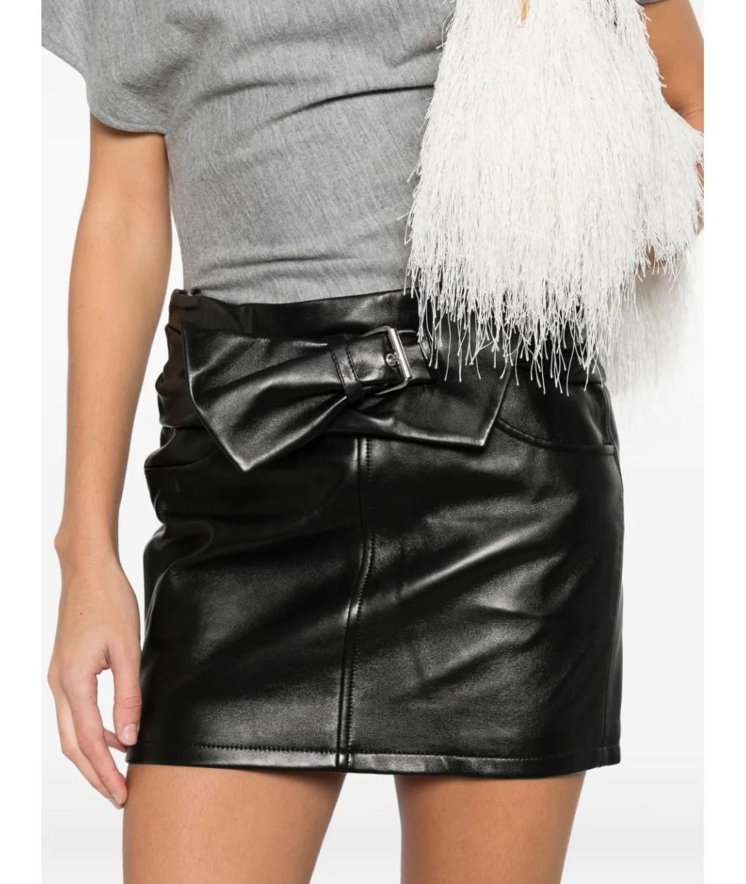 ISABEL MARANT Черная кожаная юбка мини, фото 5