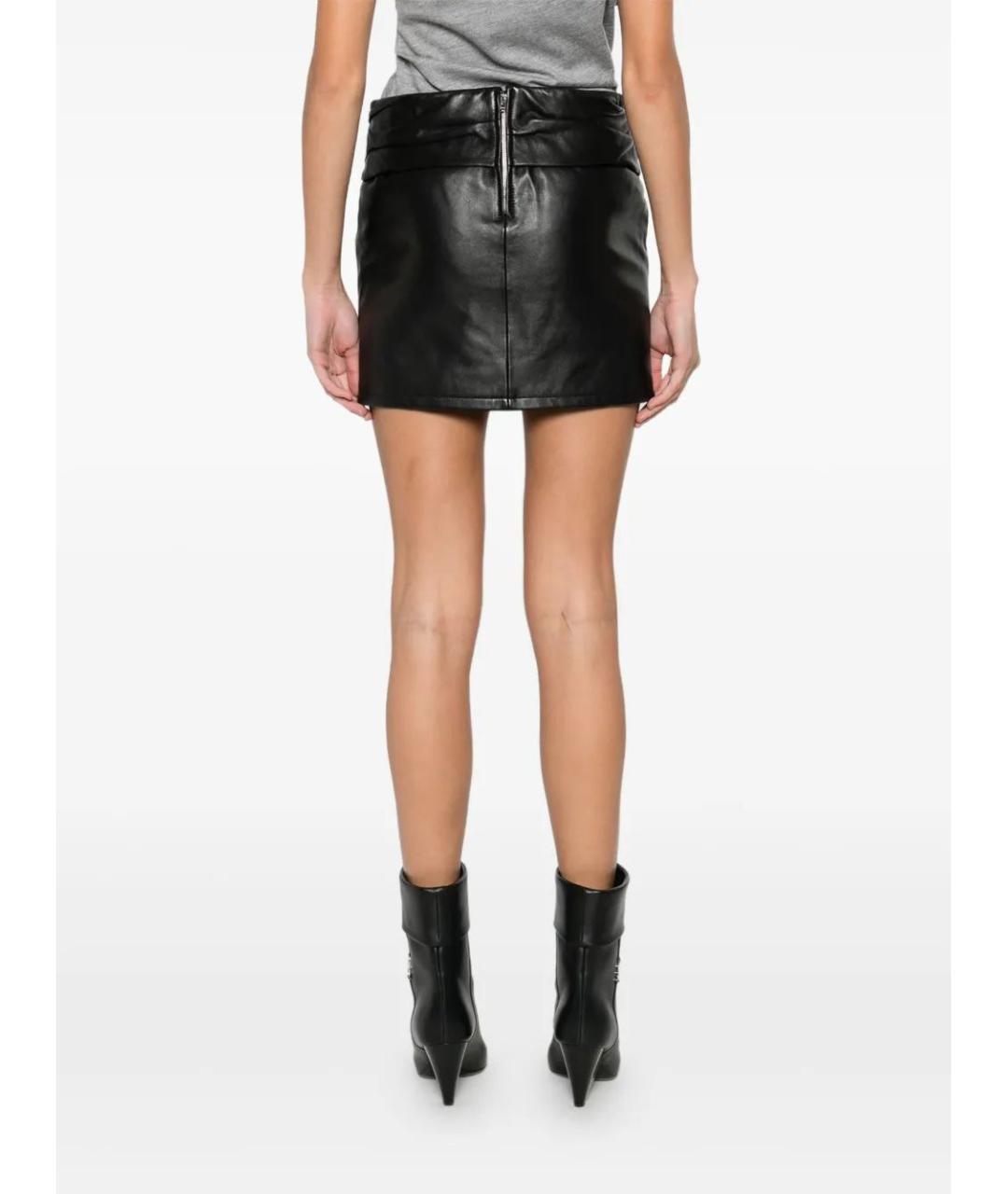 ISABEL MARANT Черная кожаная юбка мини, фото 4