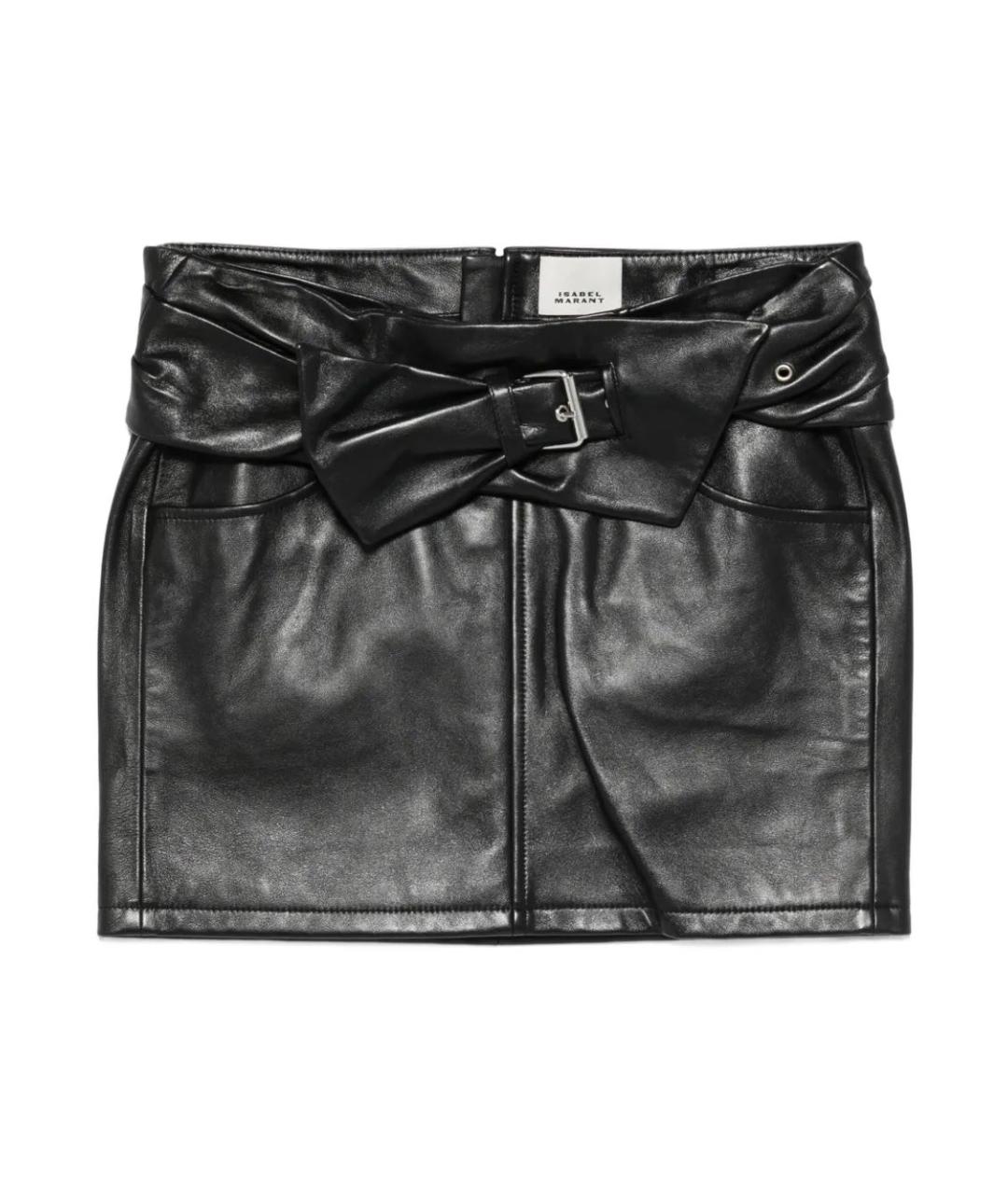ISABEL MARANT Черная кожаная юбка мини, фото 1