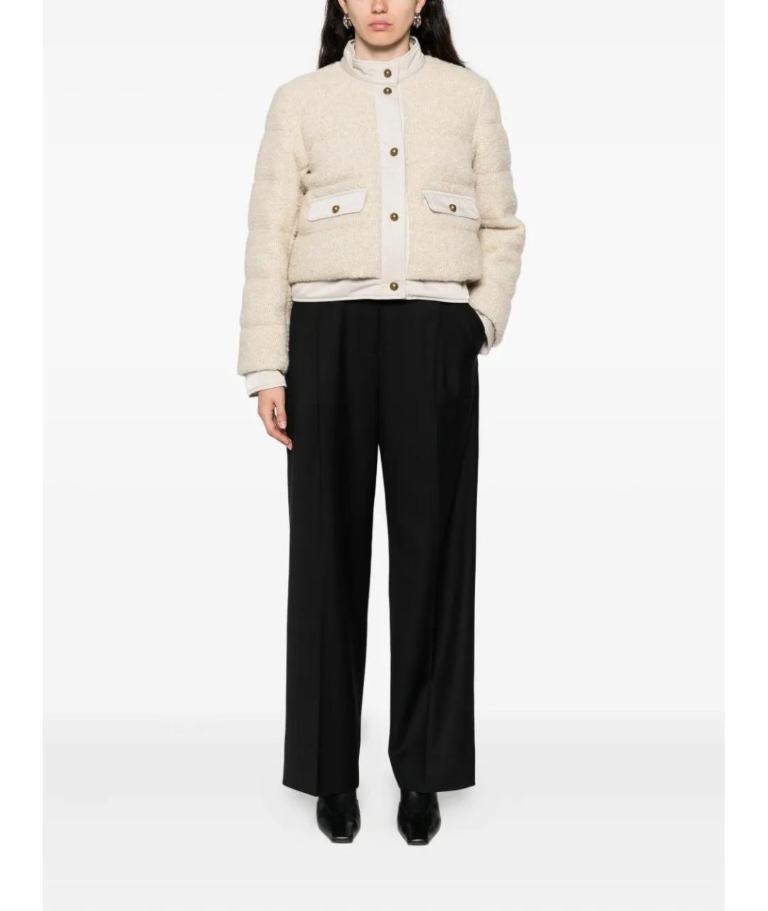 MONCLER Бежевая полиэстеровая куртка, фото 2