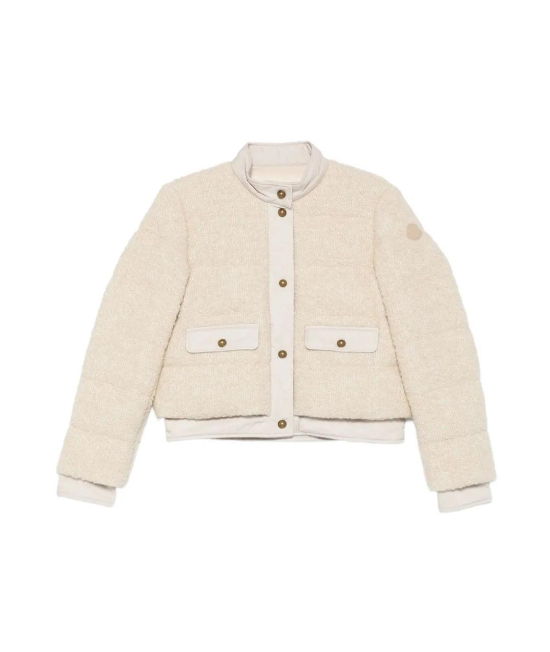 MONCLER Бежевая полиэстеровая куртка, фото 1