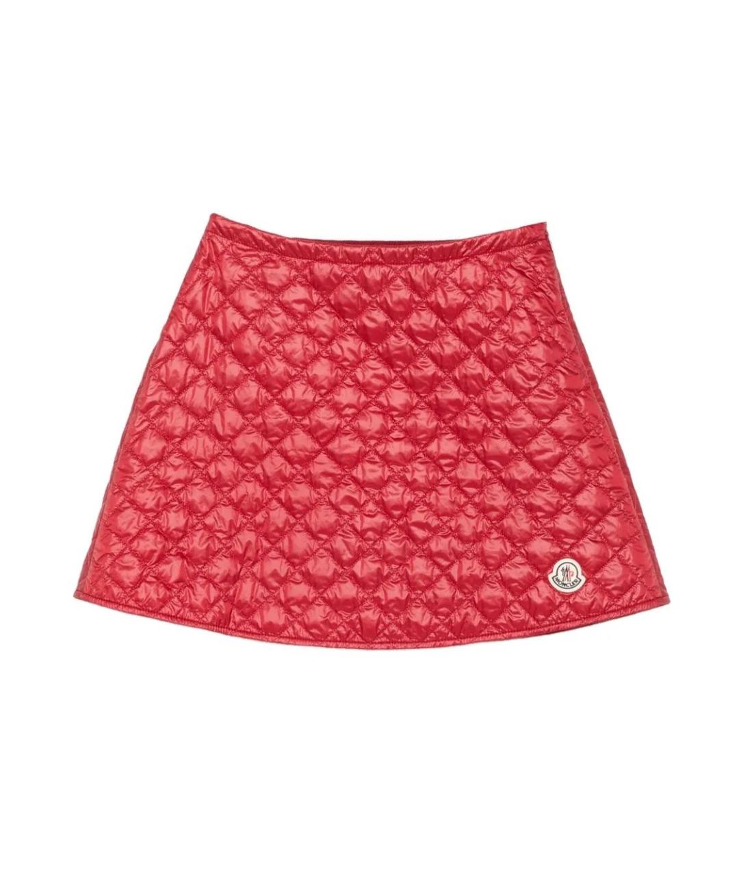MONCLER Красная полиэстеровая юбка мини, фото 1