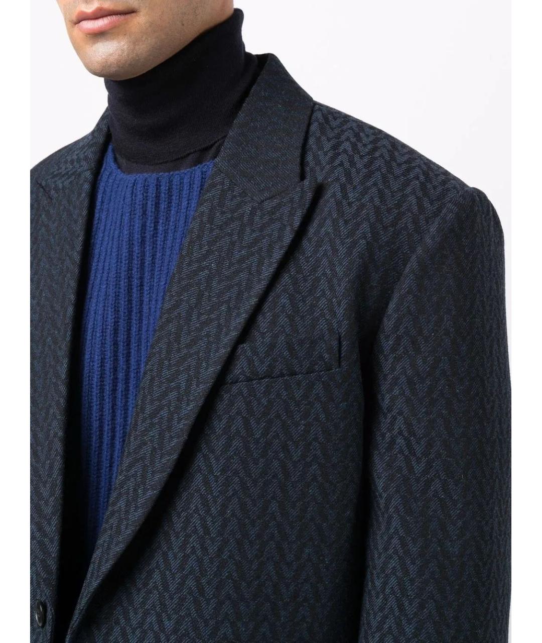 VALENTINO Темно-синий шерстяной пиджак, фото 5