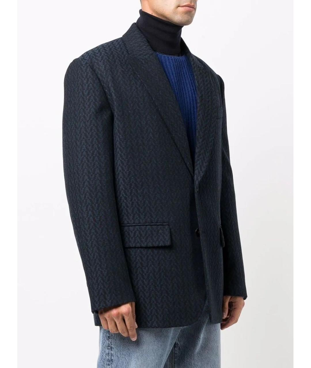VALENTINO Темно-синий шерстяной пиджак, фото 3