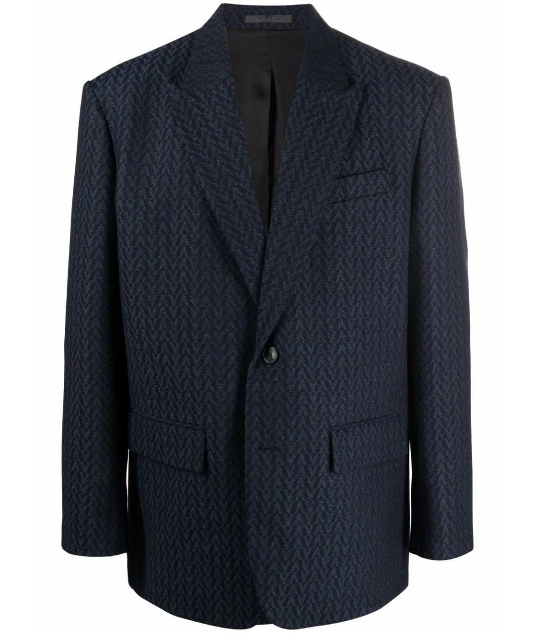 VALENTINO Темно-синий шерстяной пиджак, фото 1