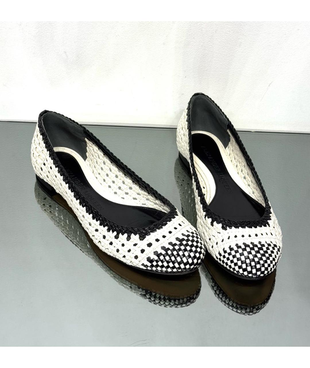 ALEXANDER MCQUEEN Белые кожаные балетки, фото 2