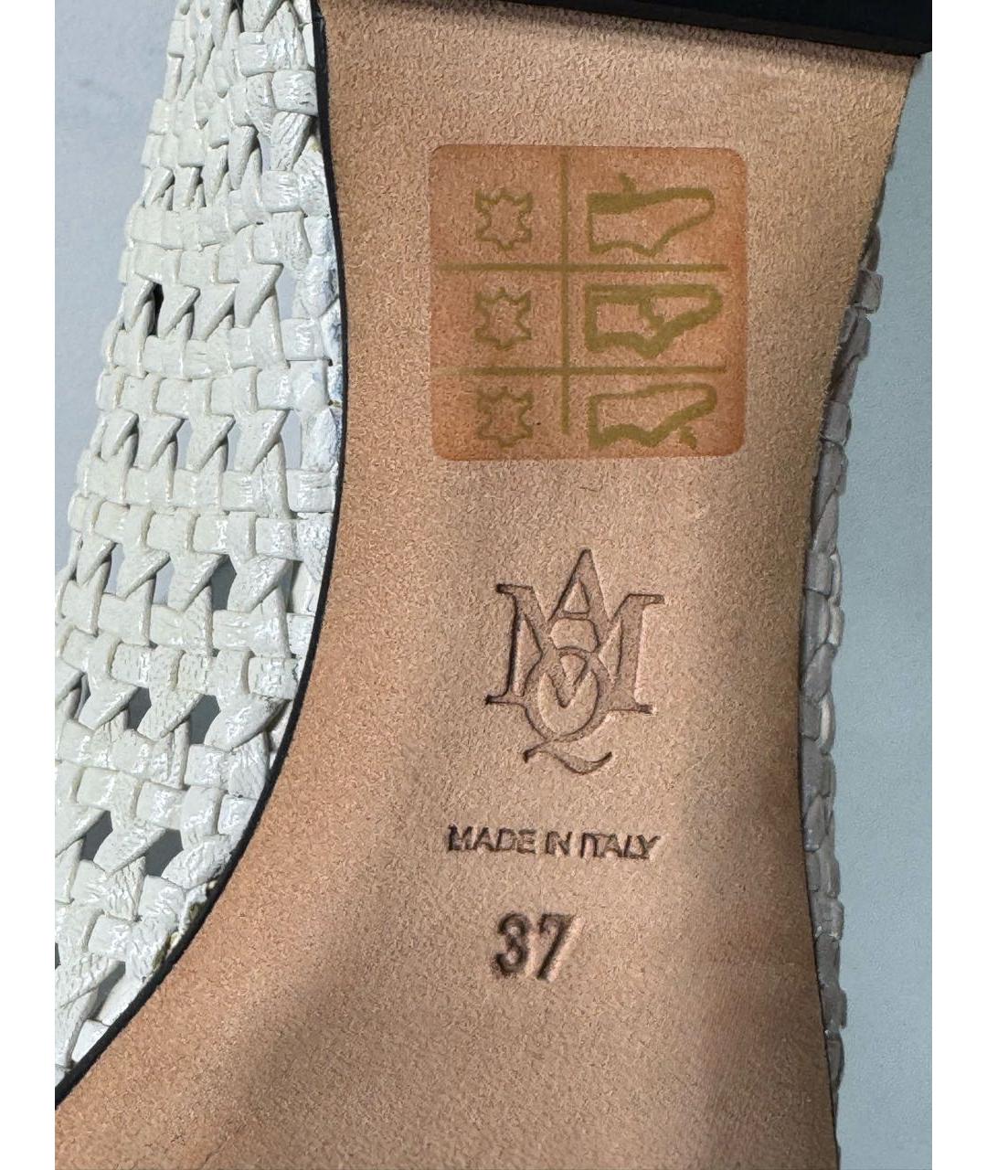 ALEXANDER MCQUEEN Белые кожаные балетки, фото 7