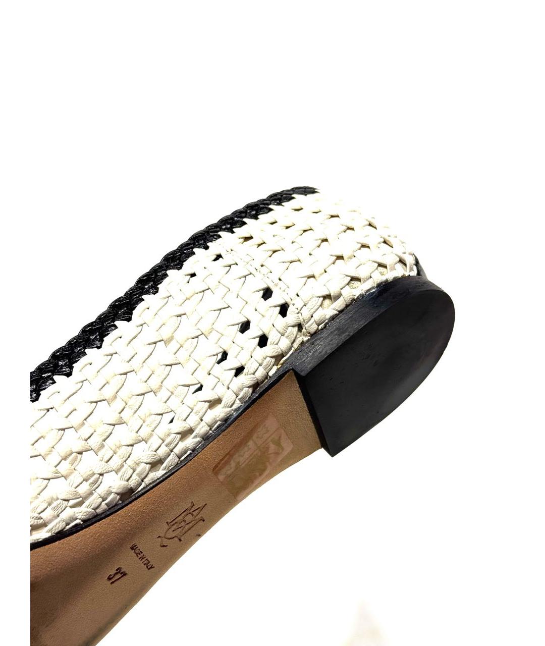 ALEXANDER MCQUEEN Белые кожаные балетки, фото 3