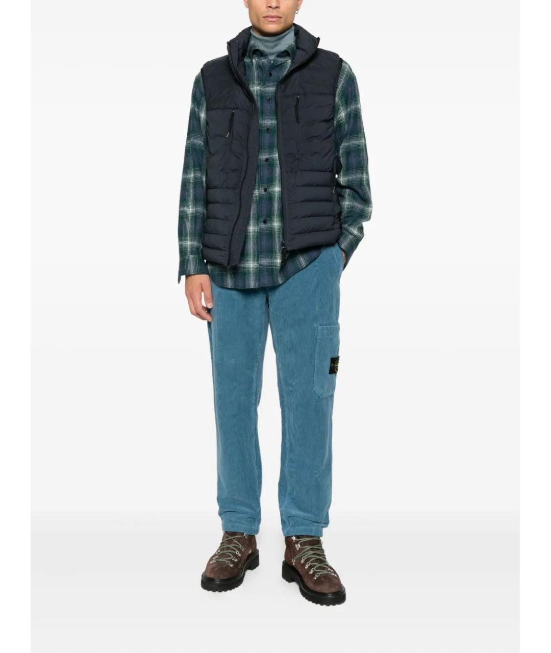 STONE ISLAND Синие хлопковые повседневные брюки, фото 2