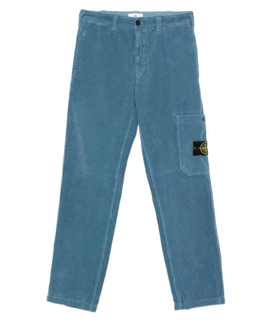 STONE ISLAND Синие хлопковые повседневные брюки, фото 1