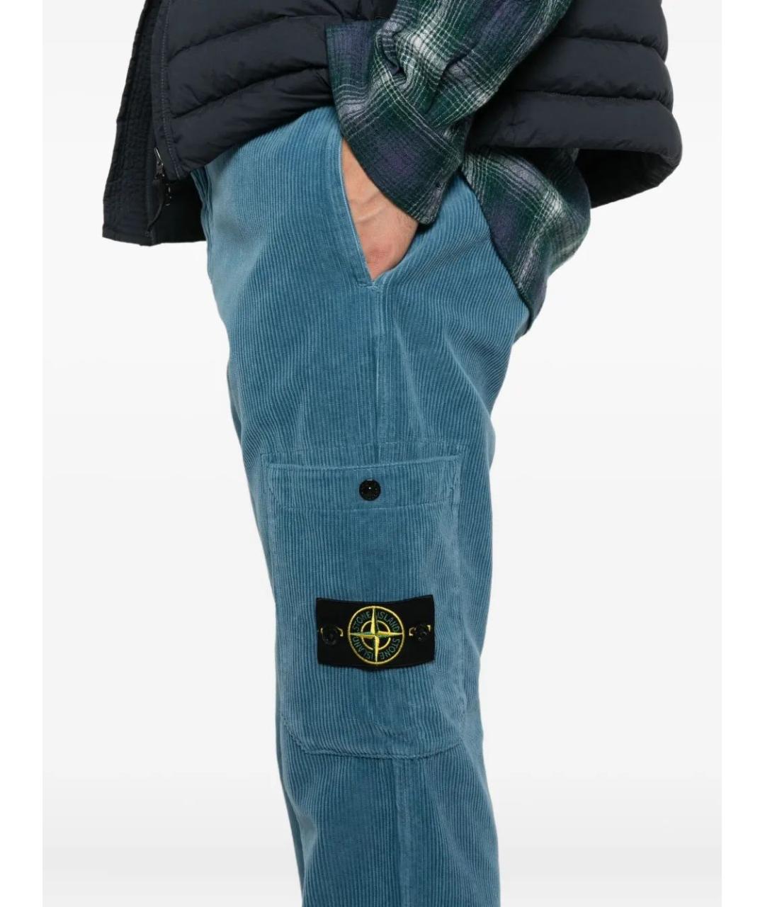 STONE ISLAND Синие хлопковые повседневные брюки, фото 5