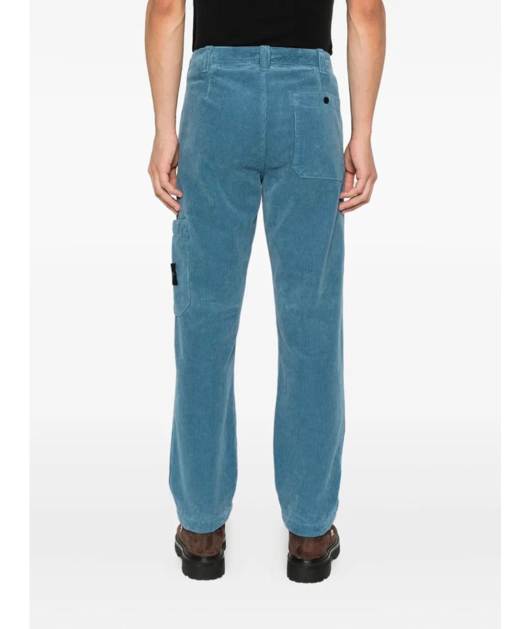 STONE ISLAND Синие хлопковые повседневные брюки, фото 4