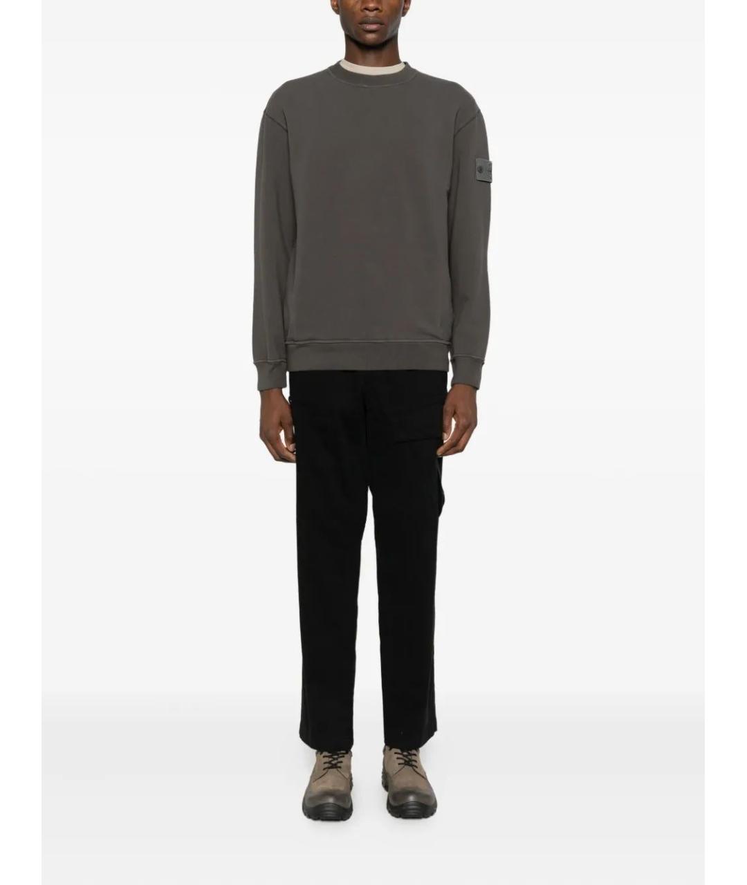 STONE ISLAND Серый хлопковый джемпер / свитер, фото 2