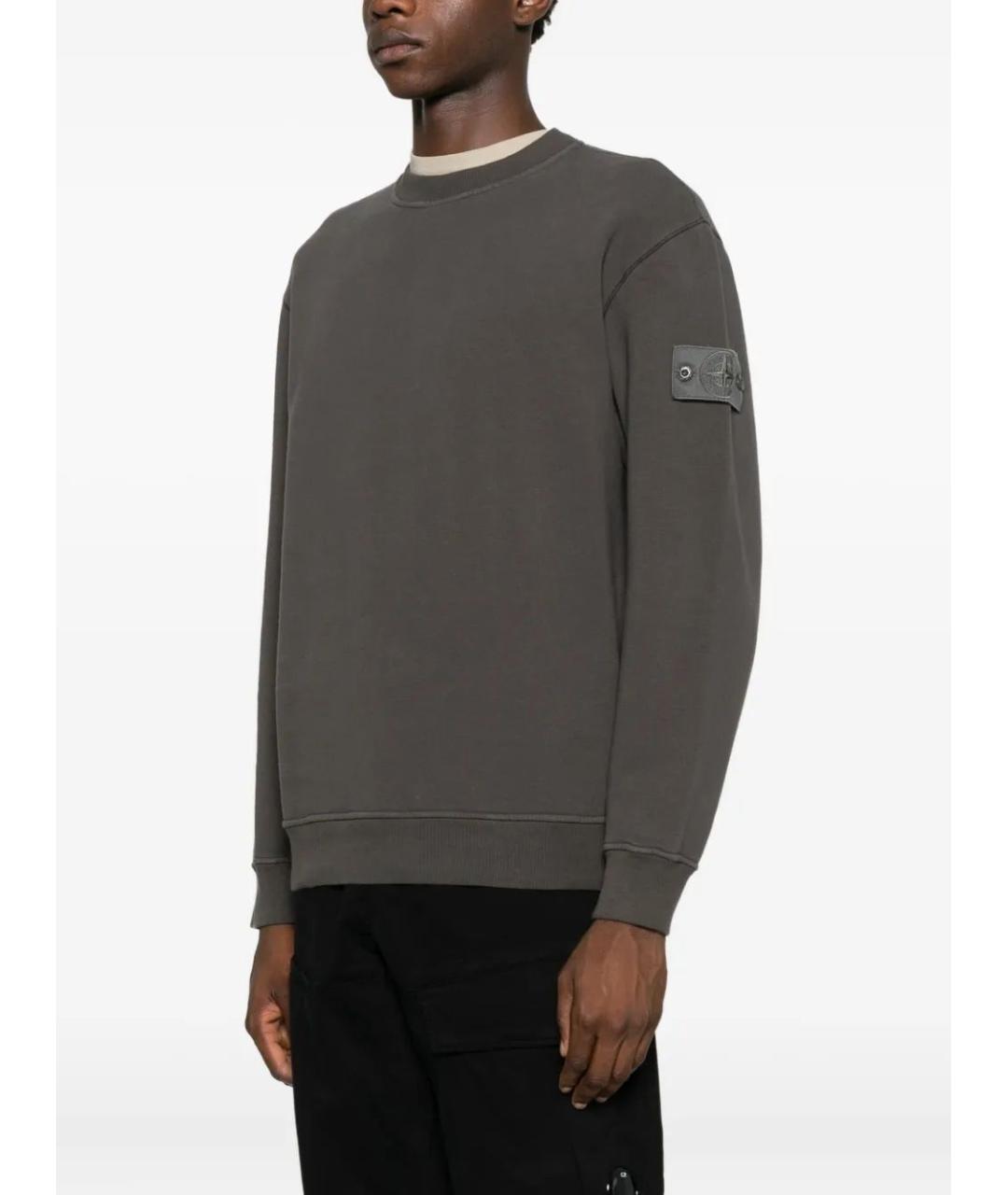 STONE ISLAND Серый хлопковый джемпер / свитер, фото 3