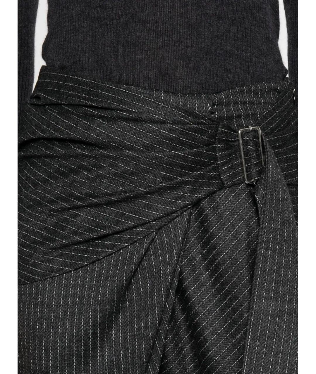ISABEL MARANT Серая шерстяная юбка миди, фото 5