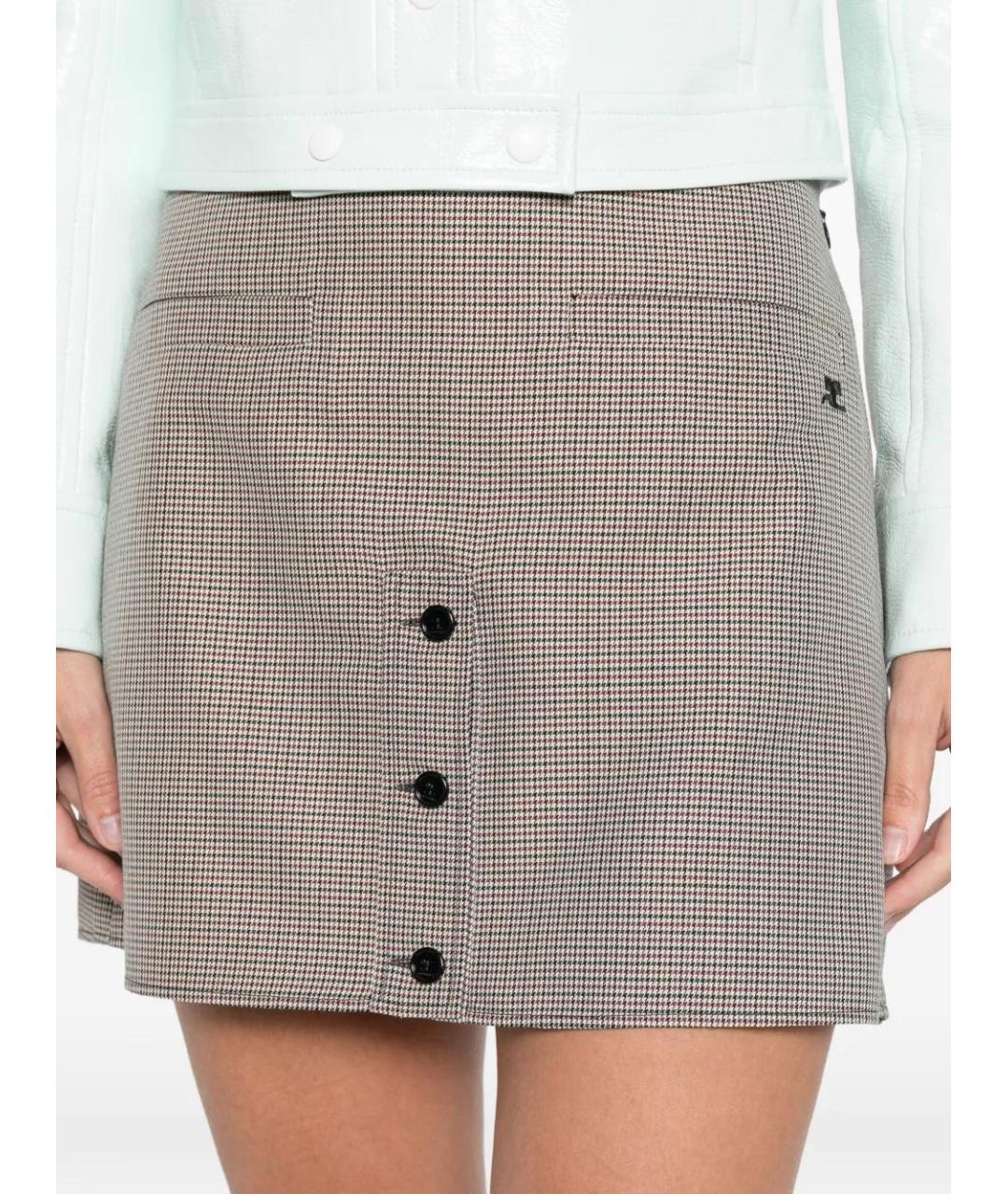 COURREGES Бежевая полиэстеровая юбка мини, фото 5