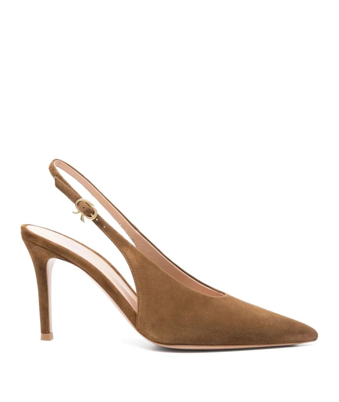 GIANVITO ROSSI Коричневые кожаные туфли, фото 1