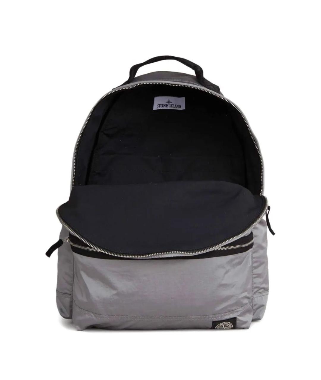 STONE ISLAND Серый синтетический рюкзак, фото 4