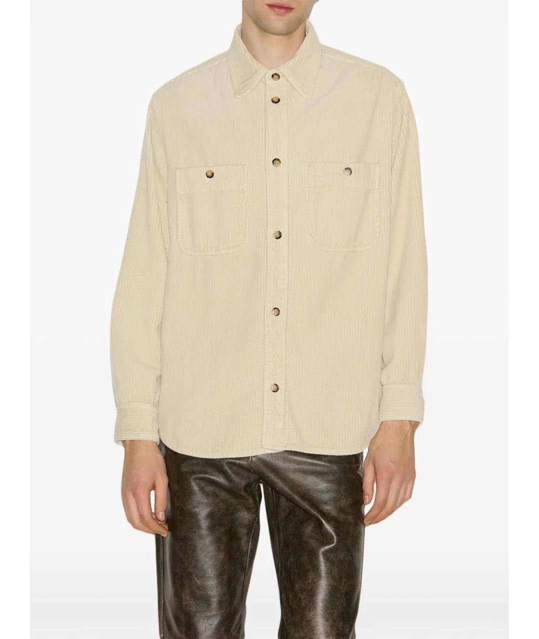 ISABEL MARANT Бежевая хлопковая кэжуал рубашка, фото 3