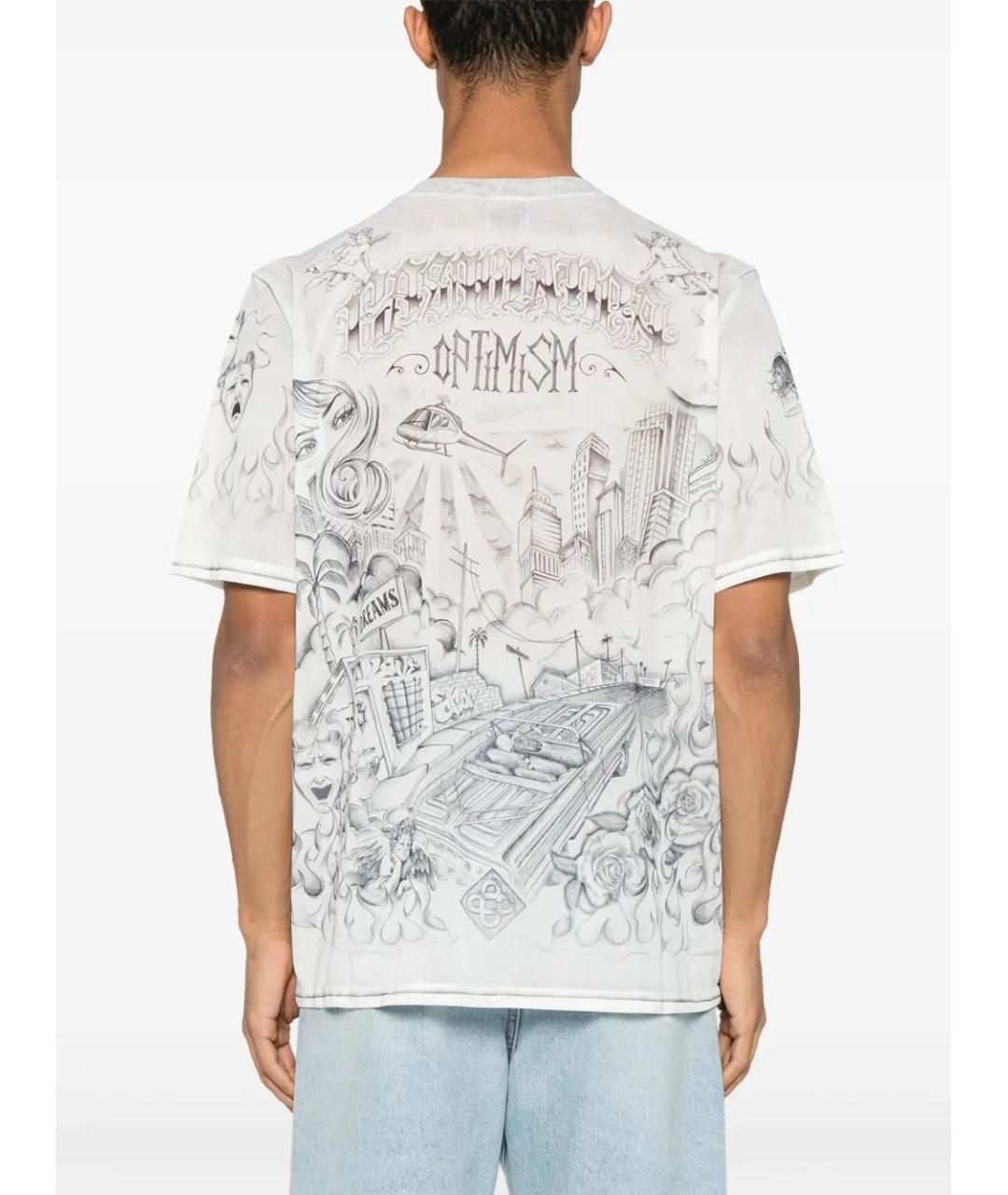 CASABLANCA Серая хлопко-полиэстеровая футболка, фото 3