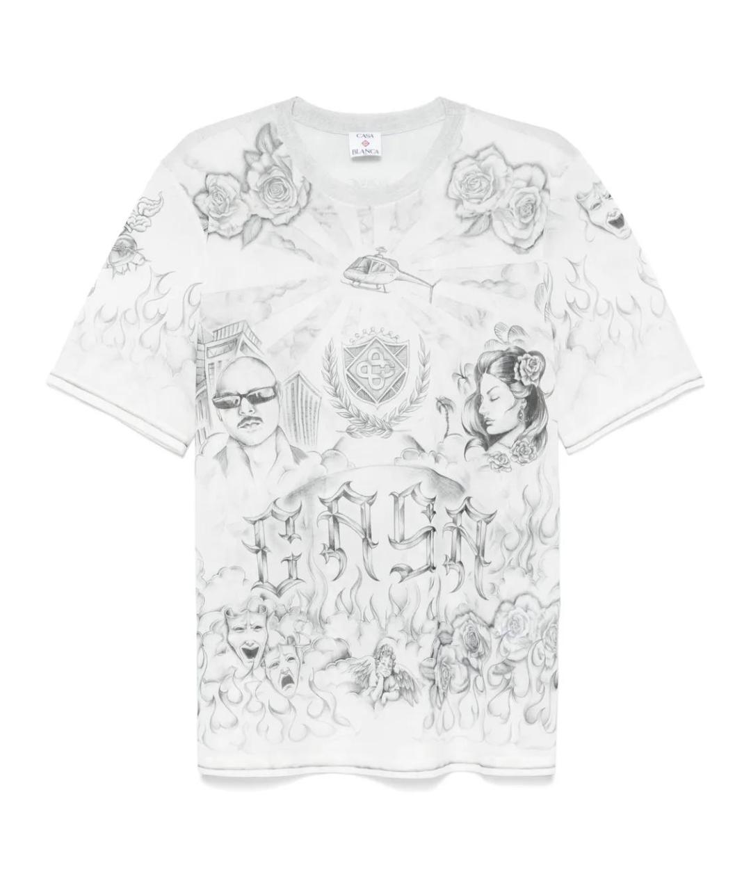 CASABLANCA Серая хлопко-полиэстеровая футболка, фото 1