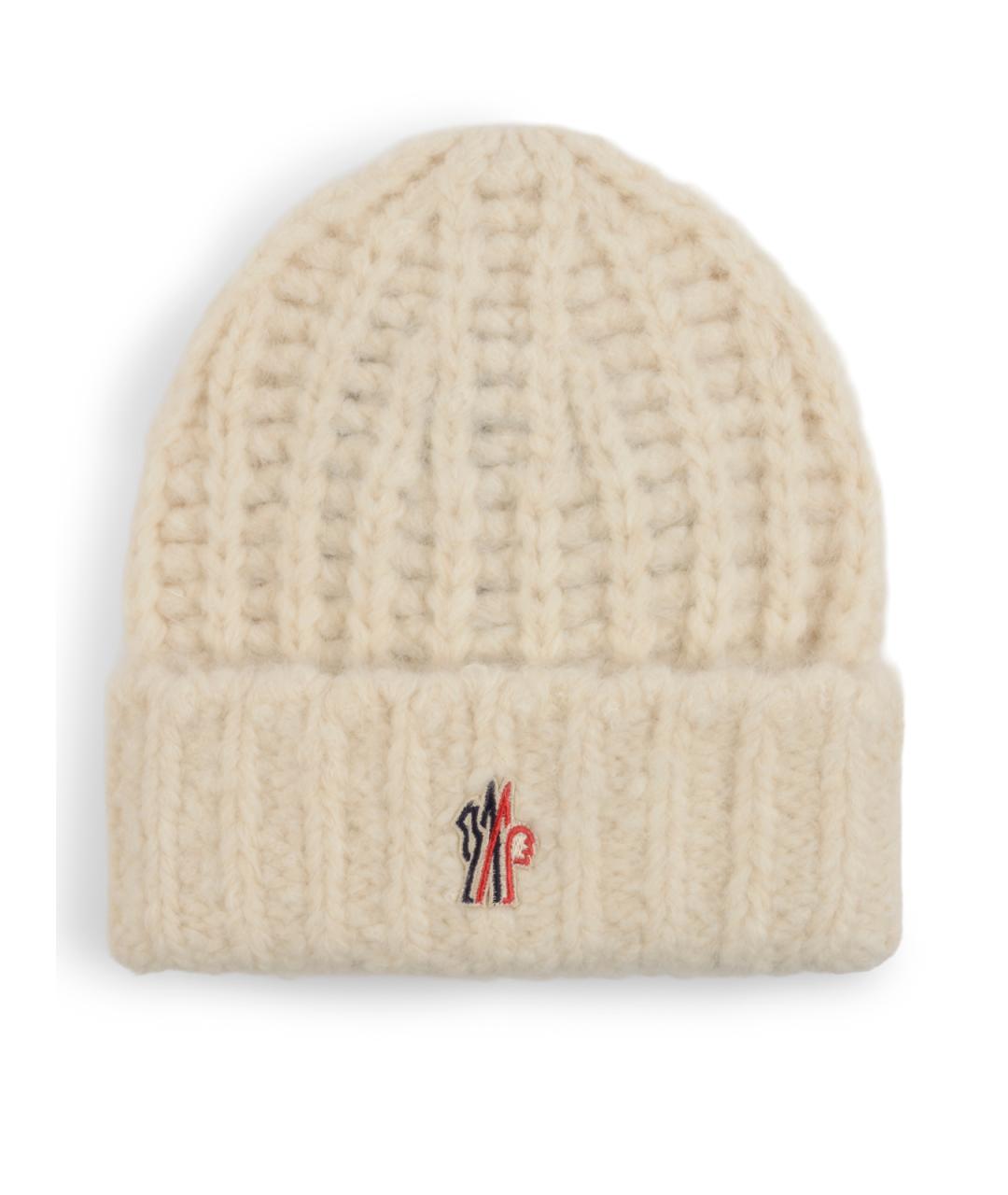 MONCLER GRENOBLE Бежевая шерстяная шапка, фото 1