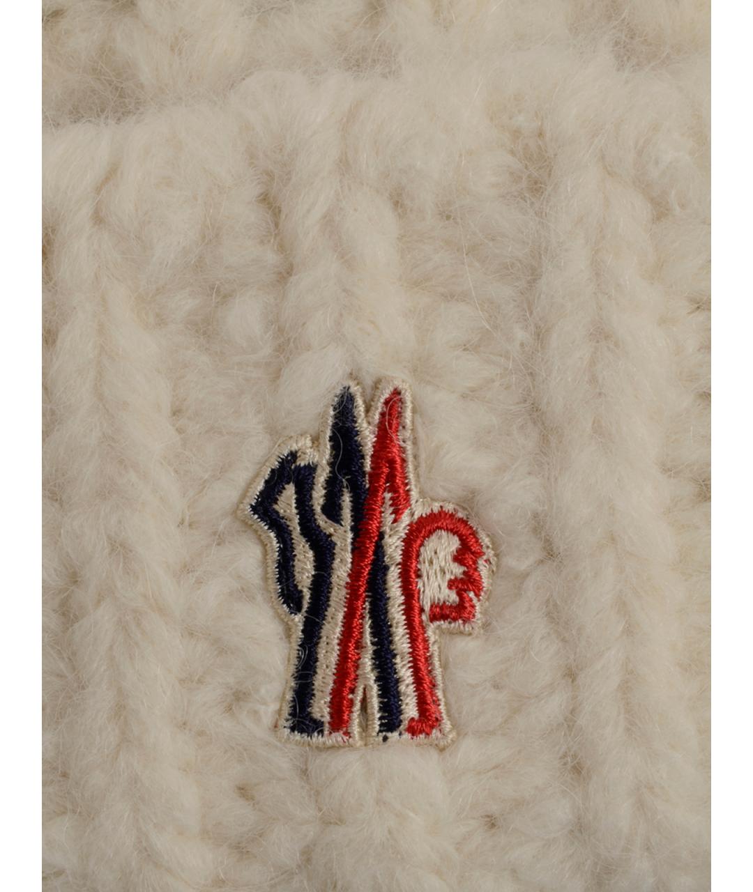 MONCLER GRENOBLE Бежевая шерстяная шапка, фото 3