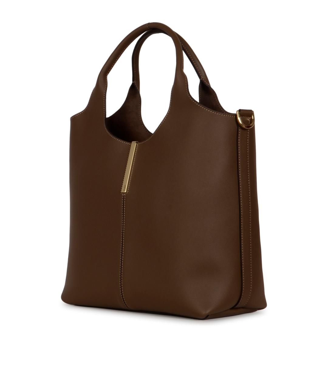 TOD'S Коричневая кожаная сумка тоут, фото 2