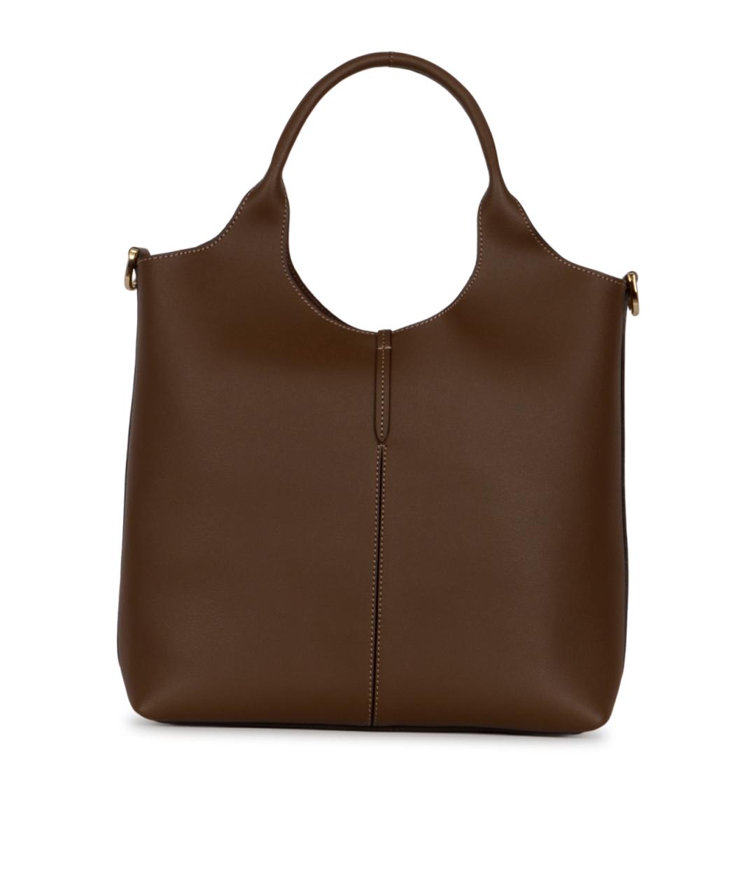 TOD'S Коричневая кожаная сумка тоут, фото 3