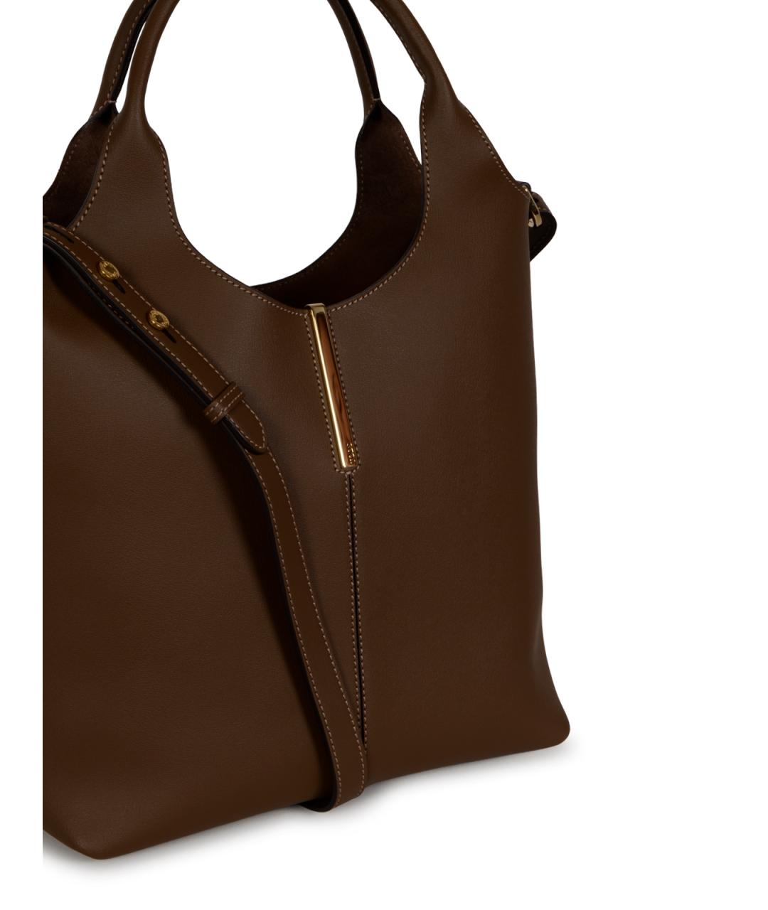 TOD'S Коричневая кожаная сумка тоут, фото 4