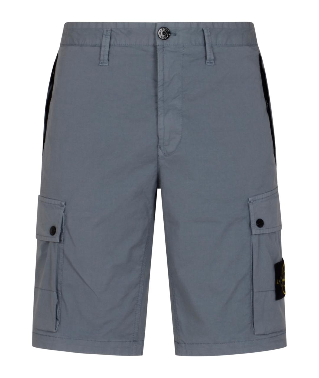 STONE ISLAND Синие хлопковые шорты, фото 1