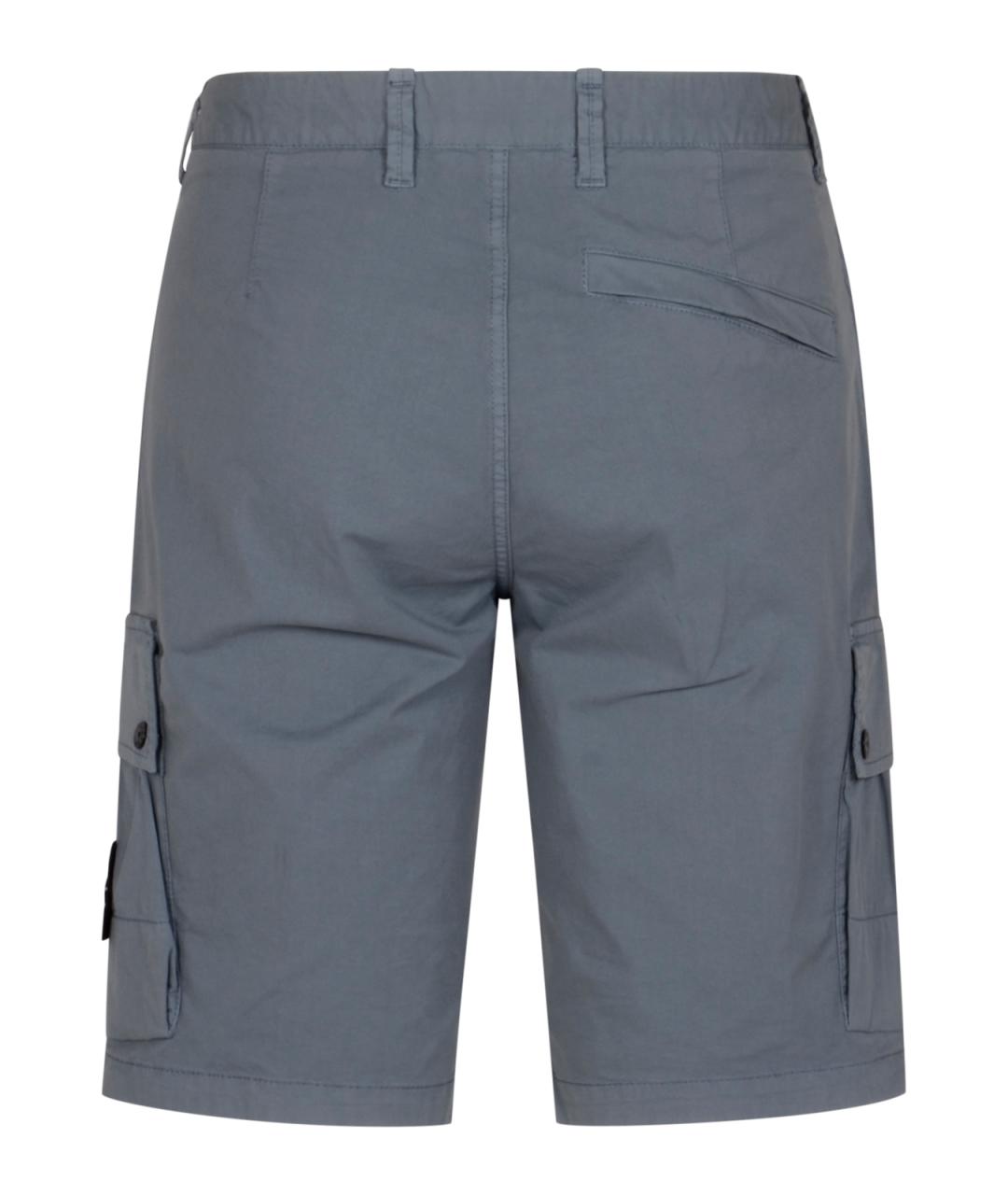 STONE ISLAND Синие хлопковые шорты, фото 2