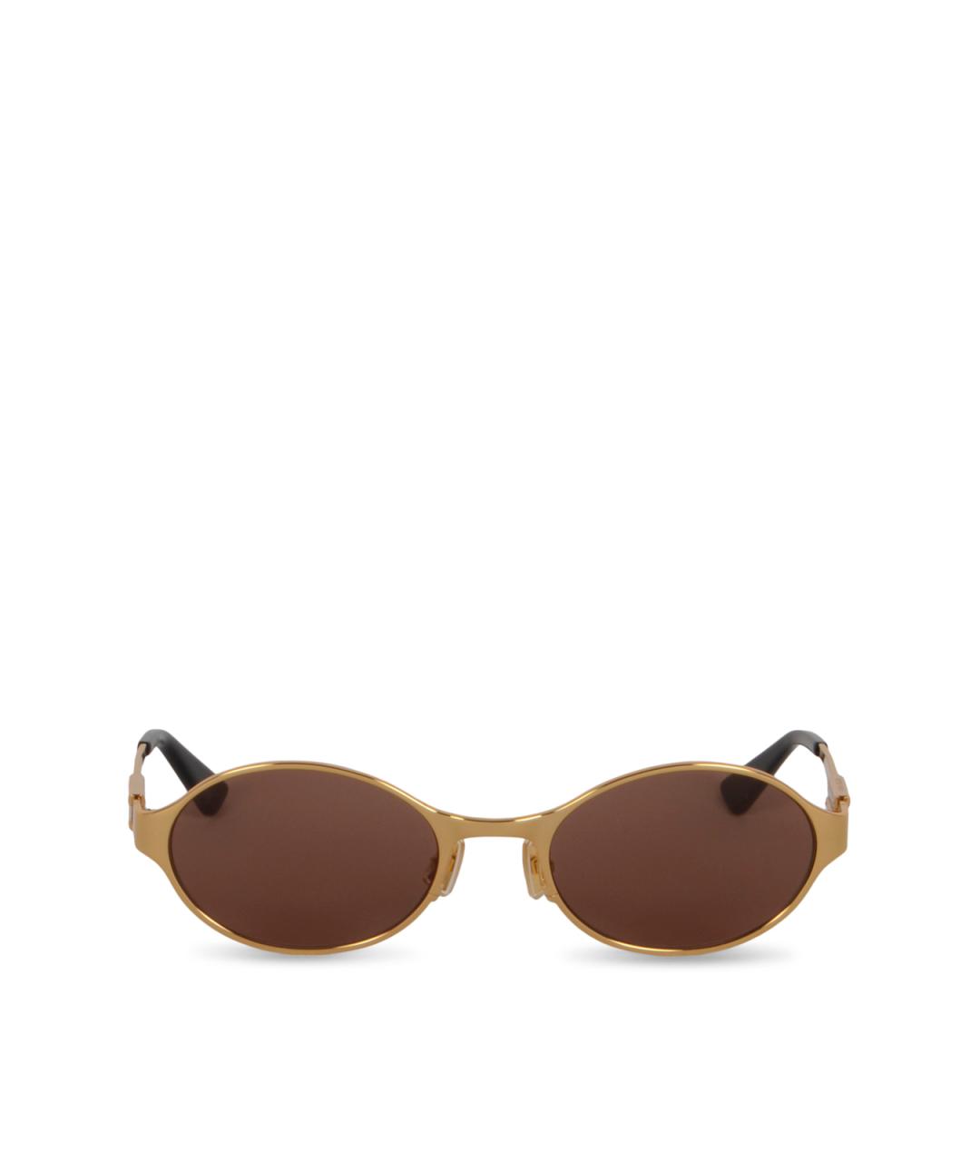 BOTTEGA VENETA Золотые пластиковые солнцезащитные очки, фото 2