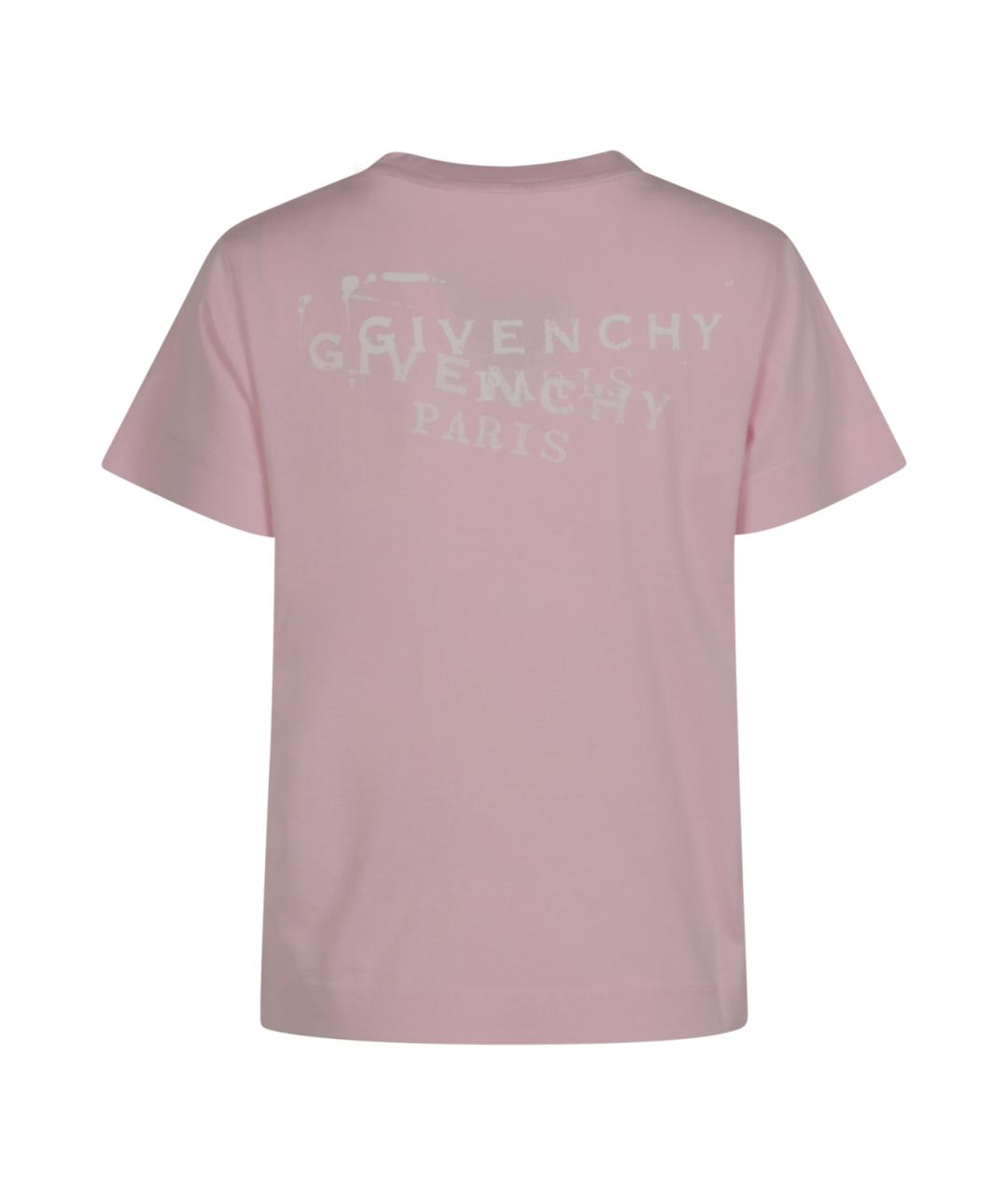 GIVENCHY Розовая хлопковая футболка, фото 2