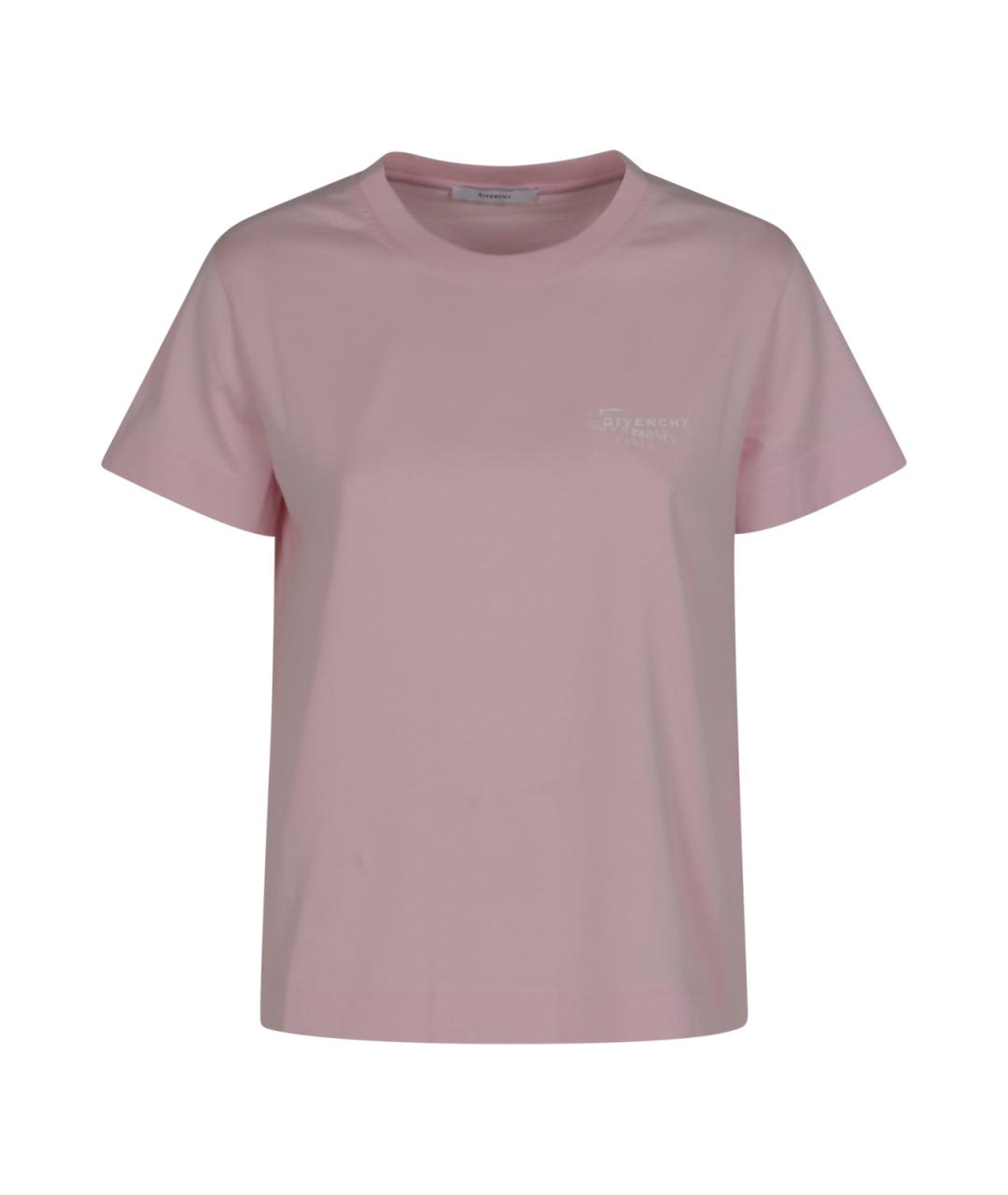 GIVENCHY Розовая хлопковая футболка, фото 1