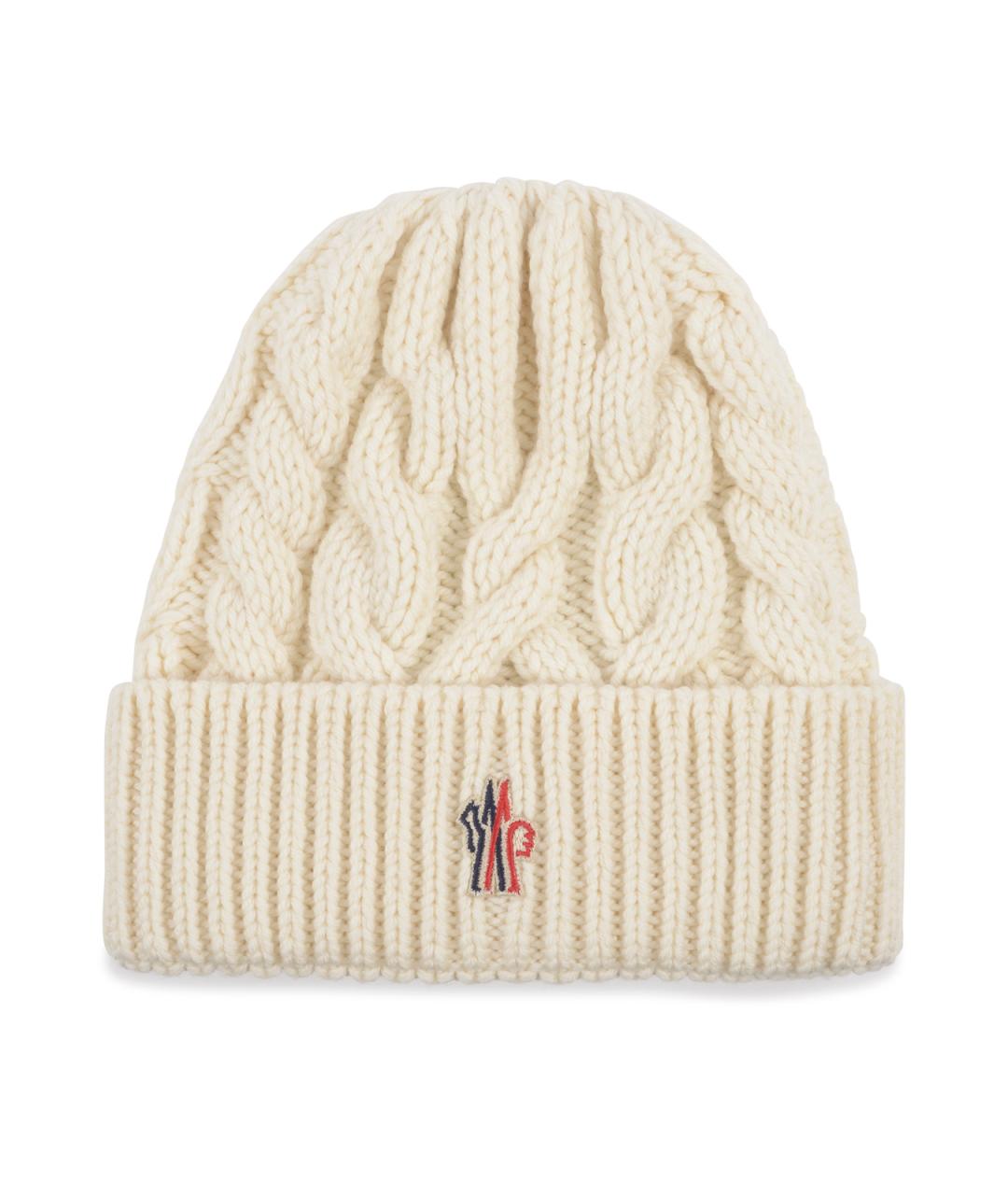 MONCLER GRENOBLE Белая шерстяная шляпа, фото 1