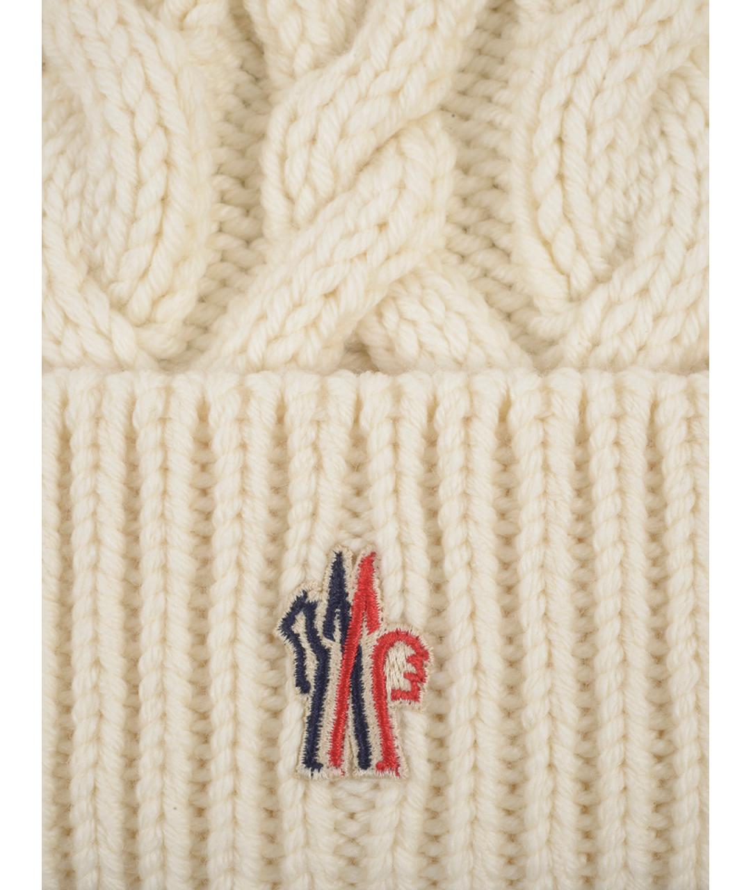 MONCLER GRENOBLE Белая шерстяная шляпа, фото 3