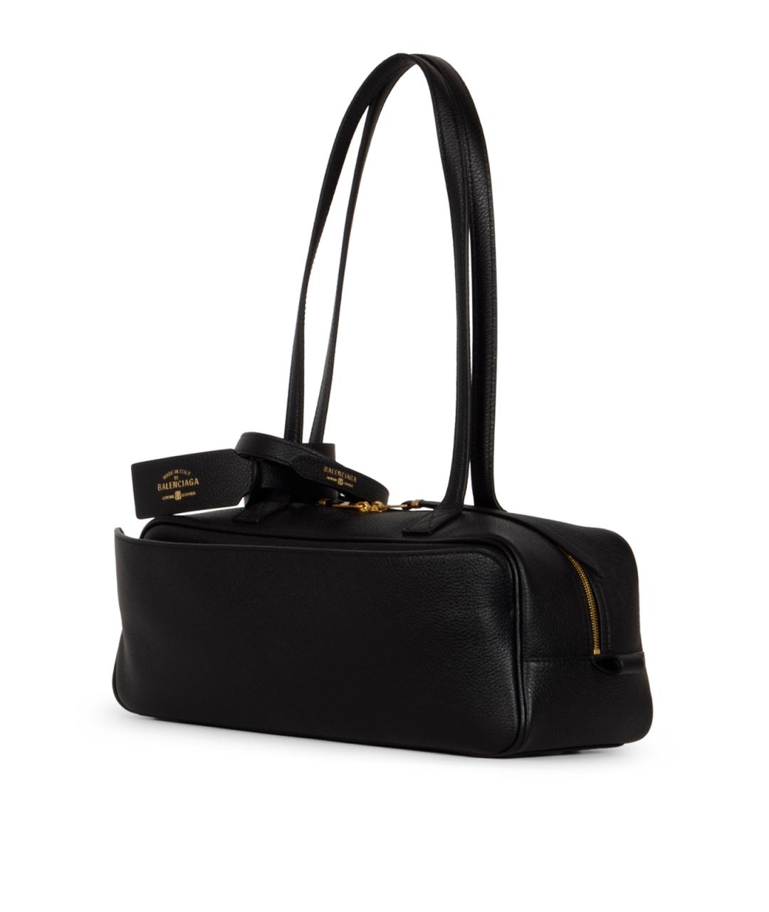 BALENCIAGA Черная кожаная сумка через плечо, фото 2